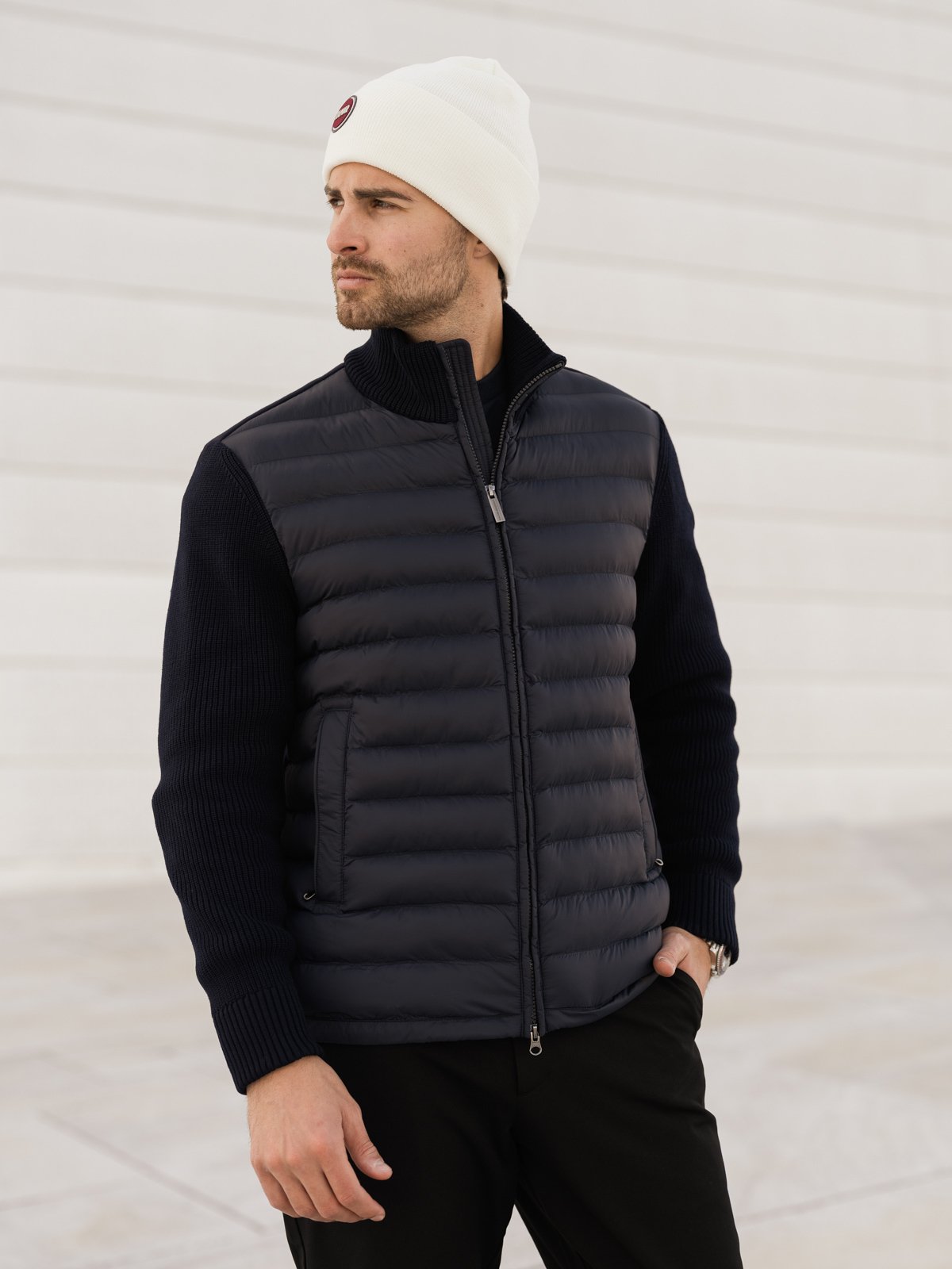 Colmar Multi Material Padded Hybrid Jacket navy blue