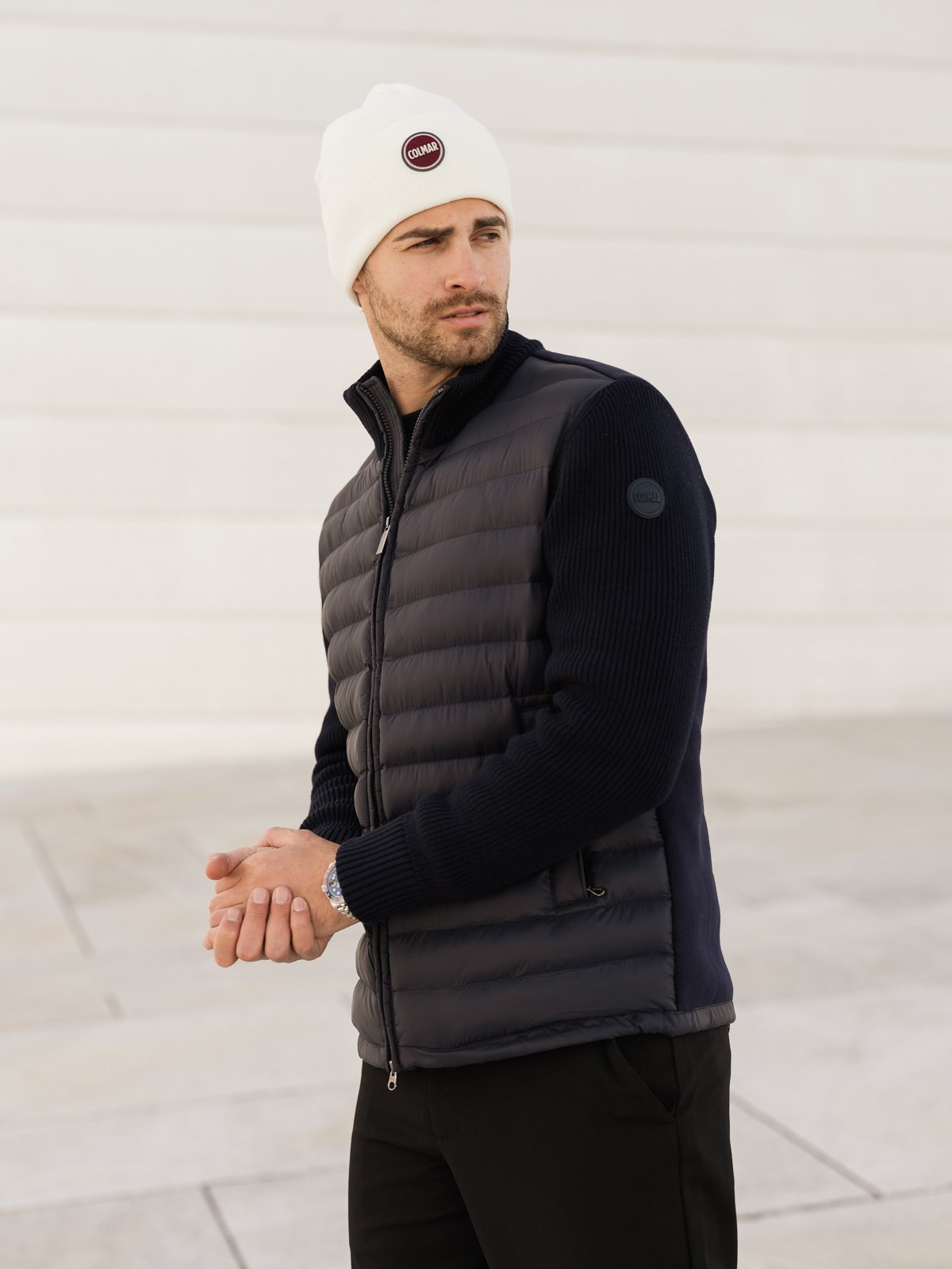 Colmar Multi Material Padded Hybrid Jacket navy blue