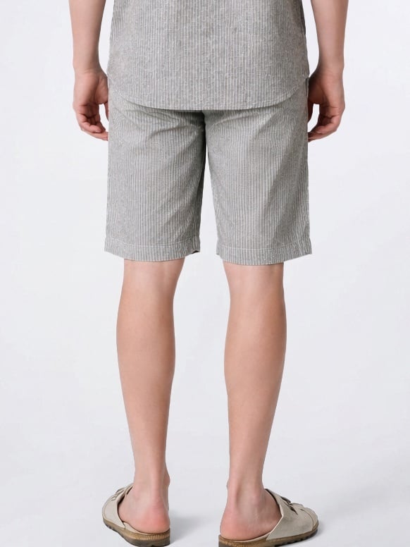 CLEAN CUT COPENHAGEN Barcelona Luca Striped Shorts Army / White