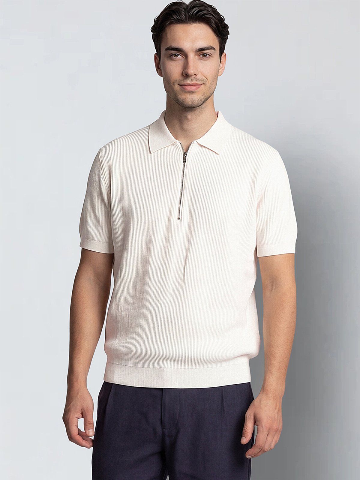 CLEAN CUT COPENHAGEN Karl Knitted Polo Ecru