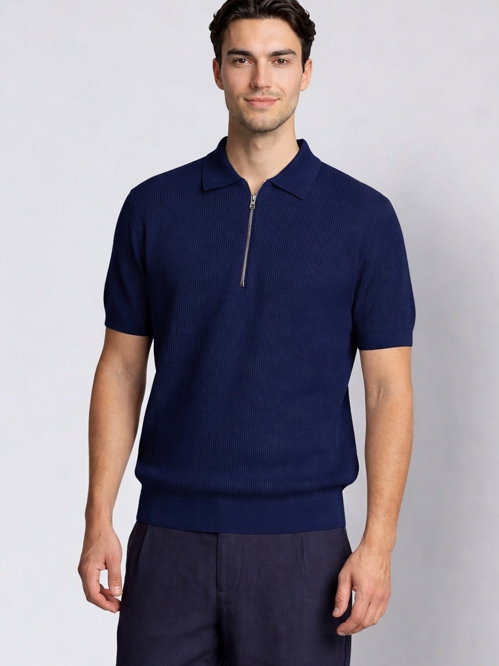 CLEAN CUT COPENHAGEN Karl Knitted Polo Navy