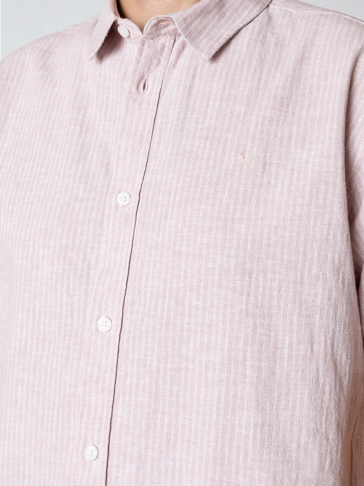 CLEAN CUT COPENHAGEN Luca Striped Short Sleeve Shirt Violet Ice / White