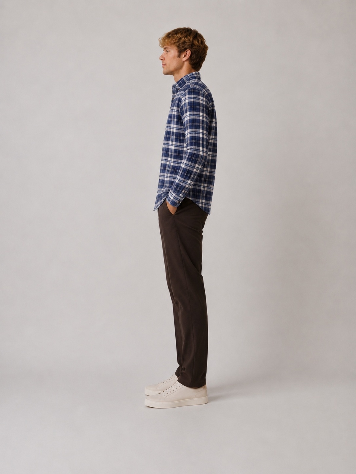 Clean Cut Copenhagen Checked Flannel Shirt Navy/dusty blue