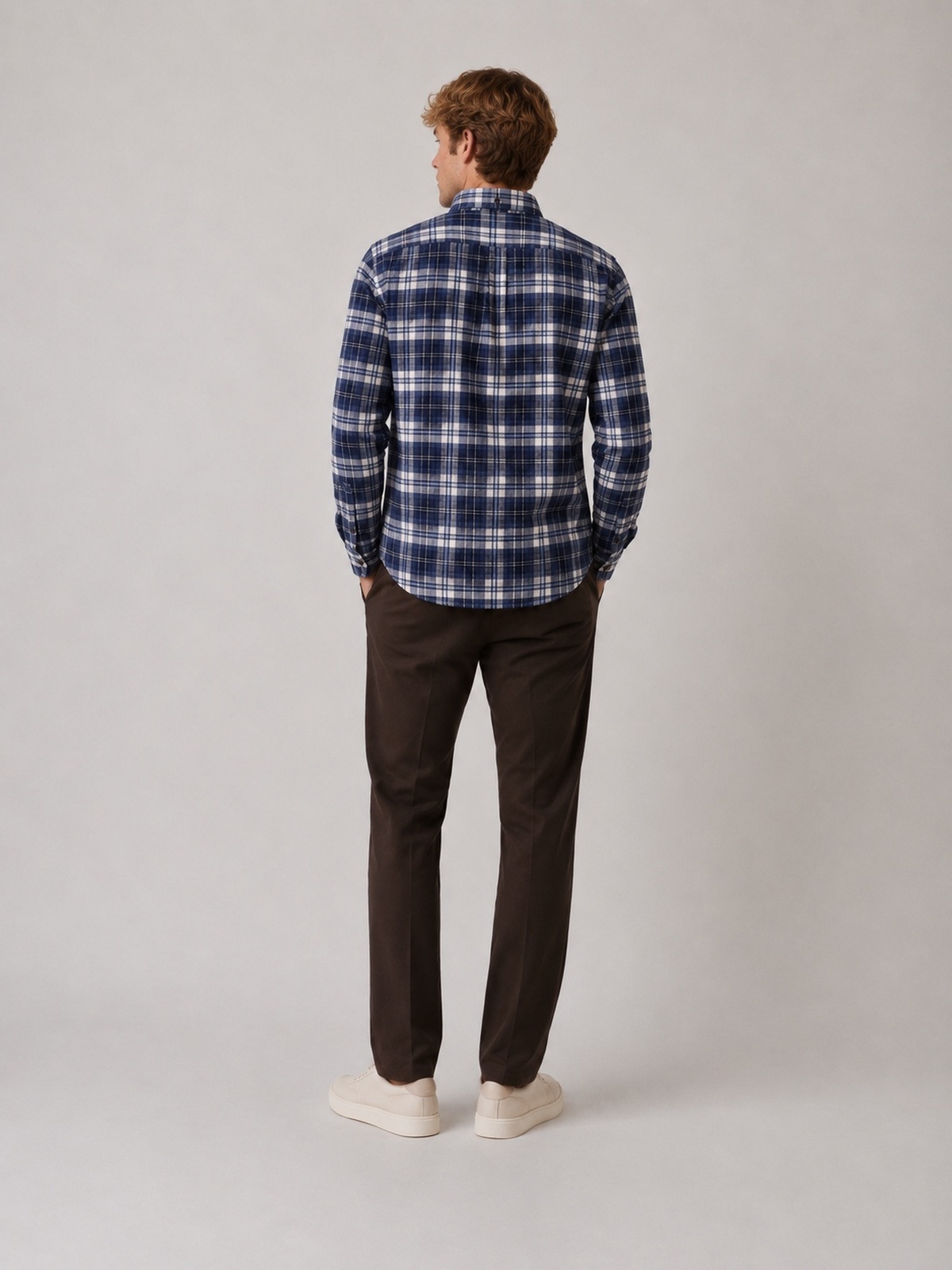 Clean Cut Copenhagen Checked Flannel Shirt Navy/dusty blue