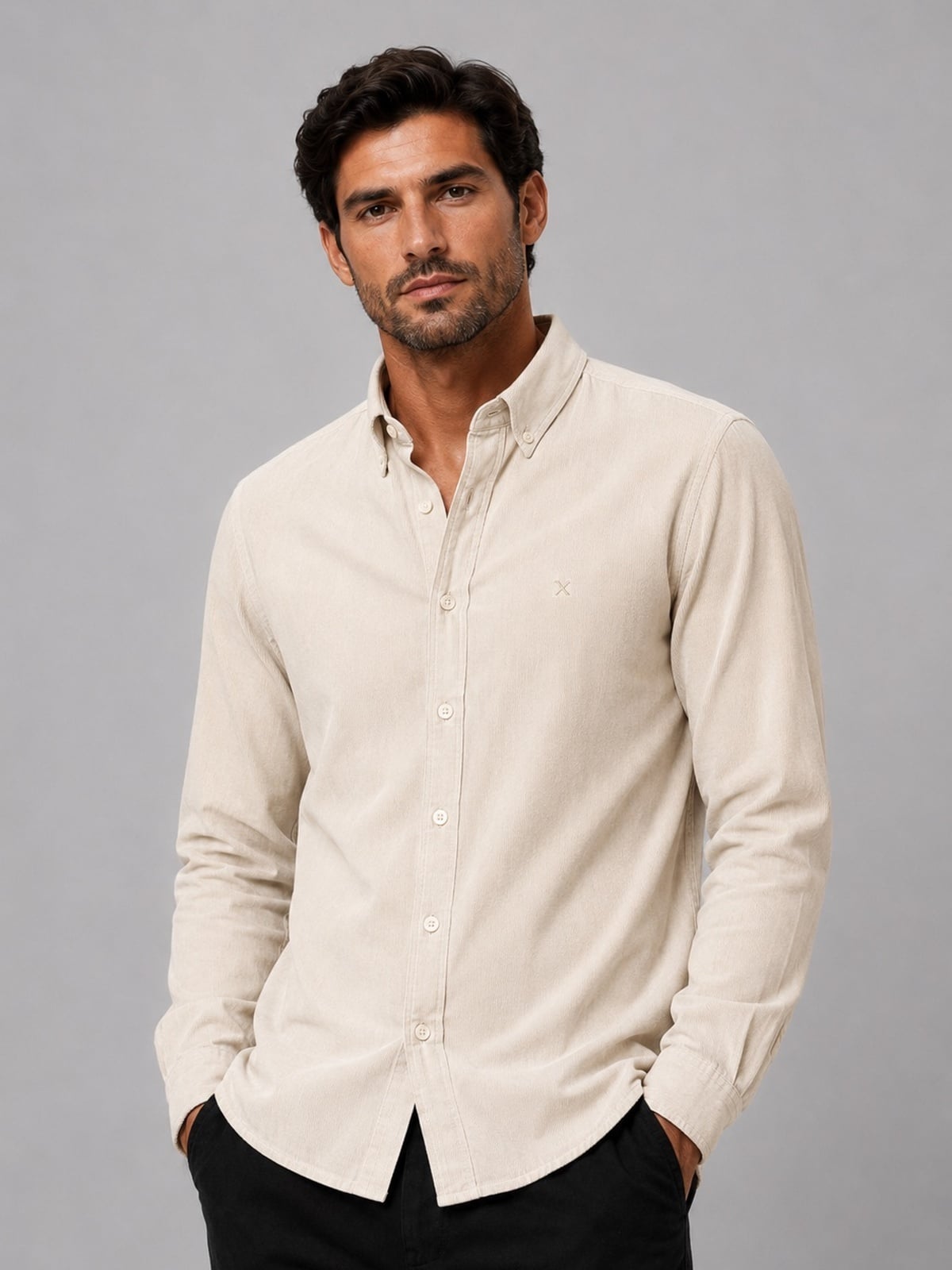 Clean Cut Copenhagen Corduroy Shirt Ecru