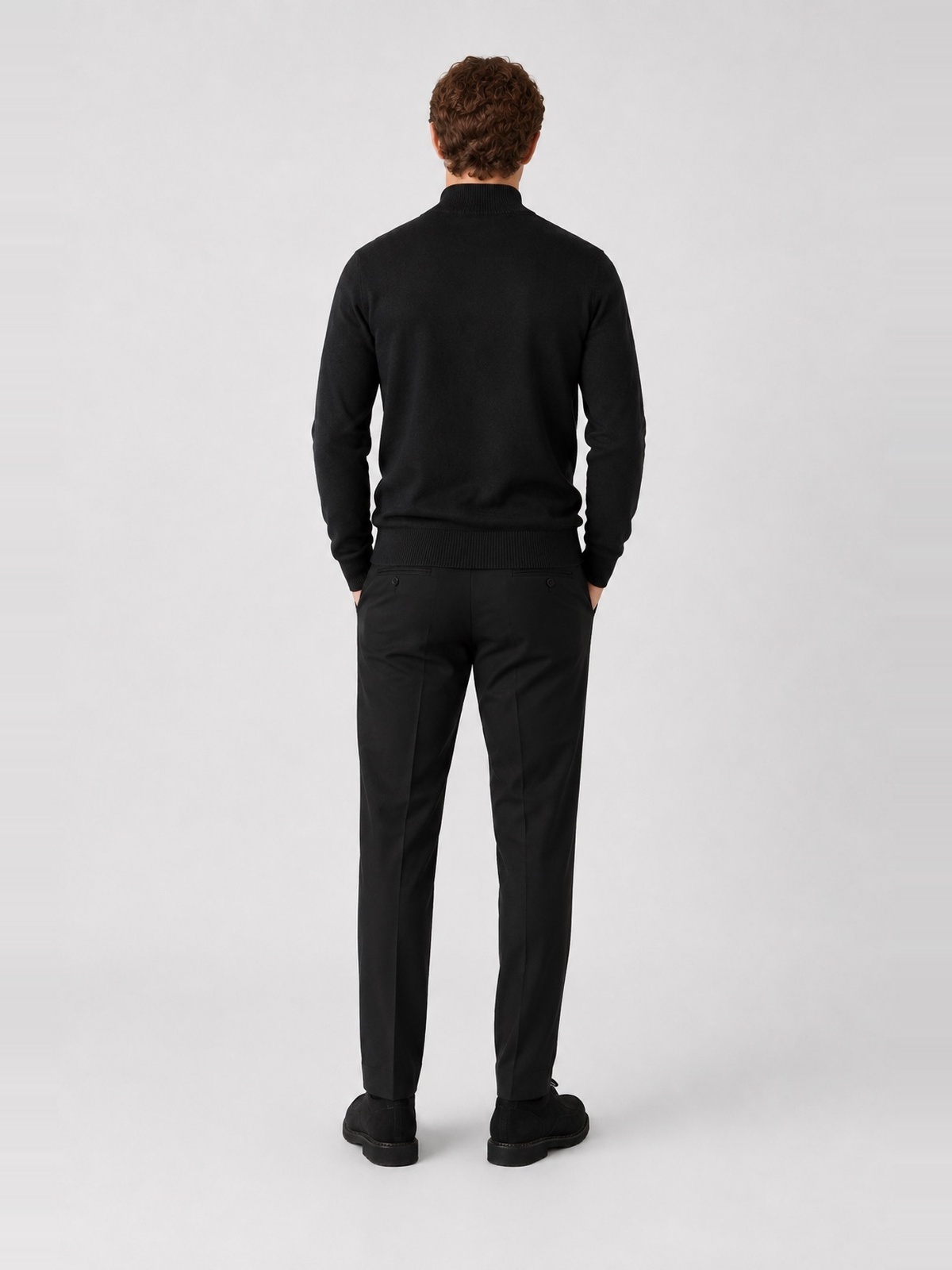 Clean Cut Copenhagen Merino Half-Zip Knit Black