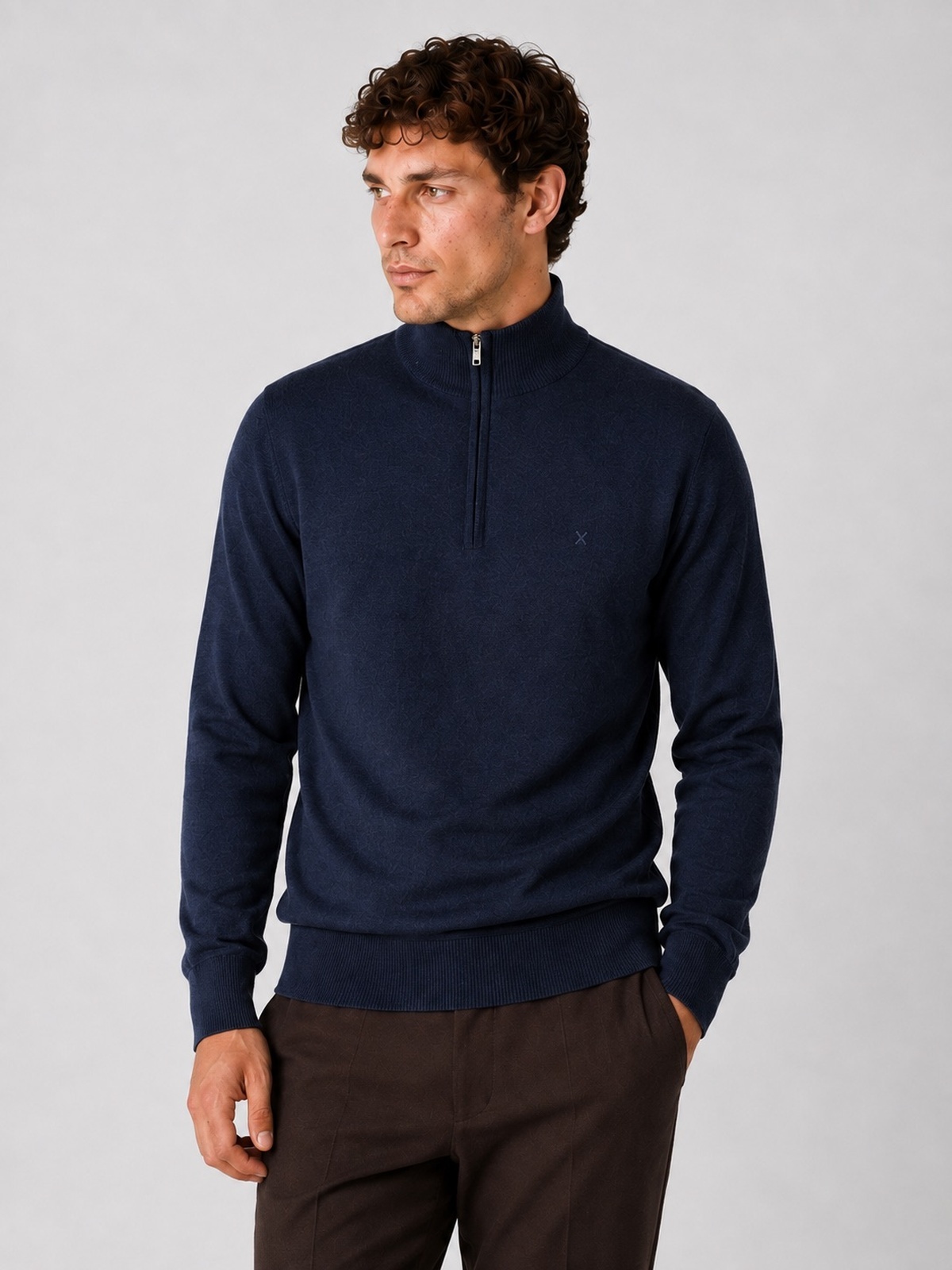 Clean Cut Copenhagen Merino Half-Zip Knit Navy