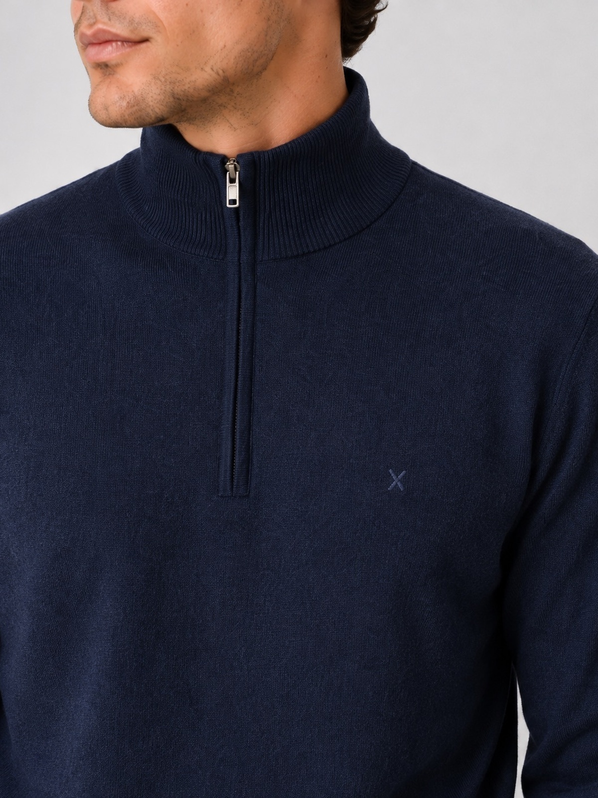Clean Cut Copenhagen Merino Half-Zip Knit Navy
