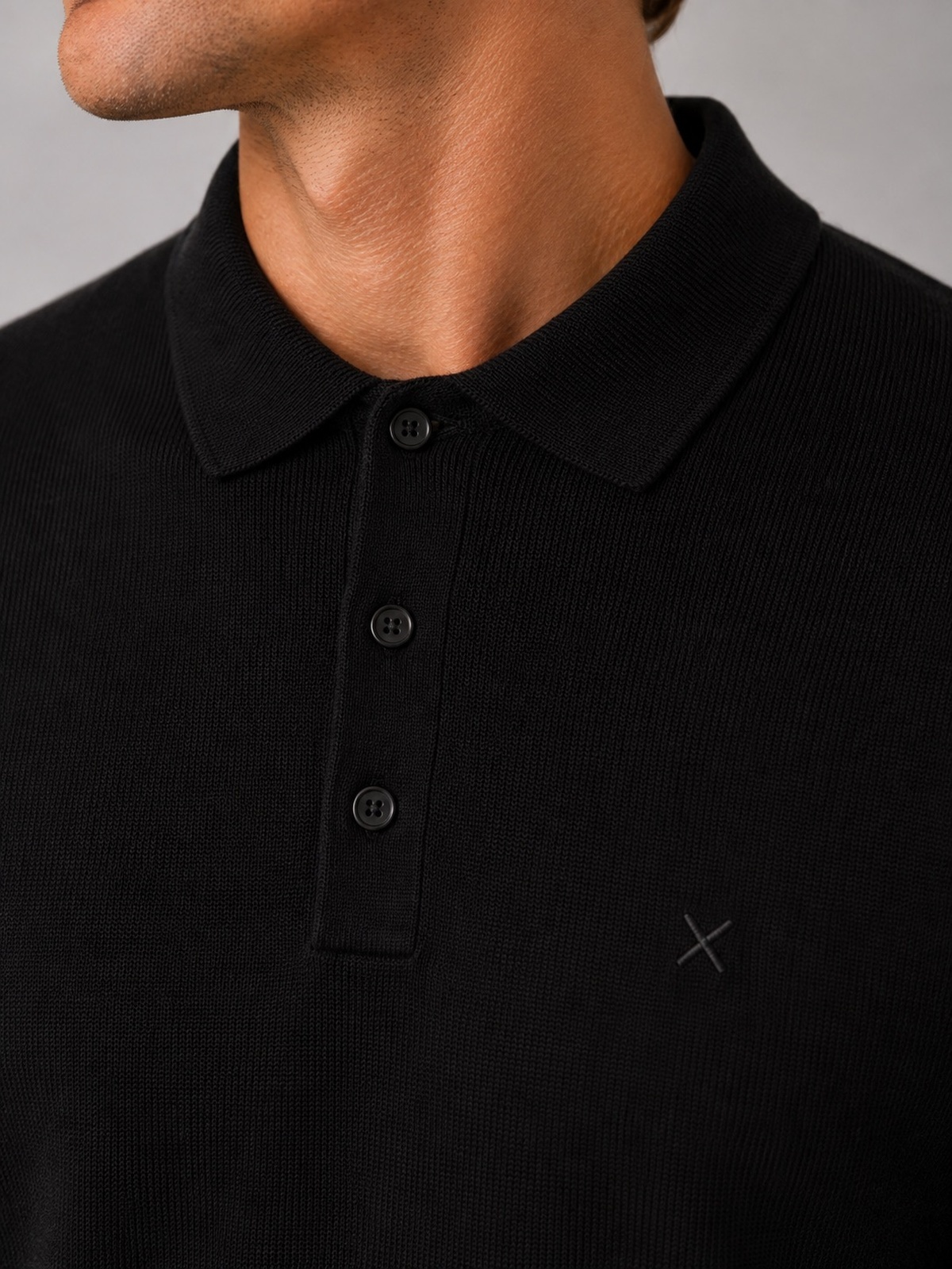 Clean Cut Copenhagen Merino Polo Knit Black
