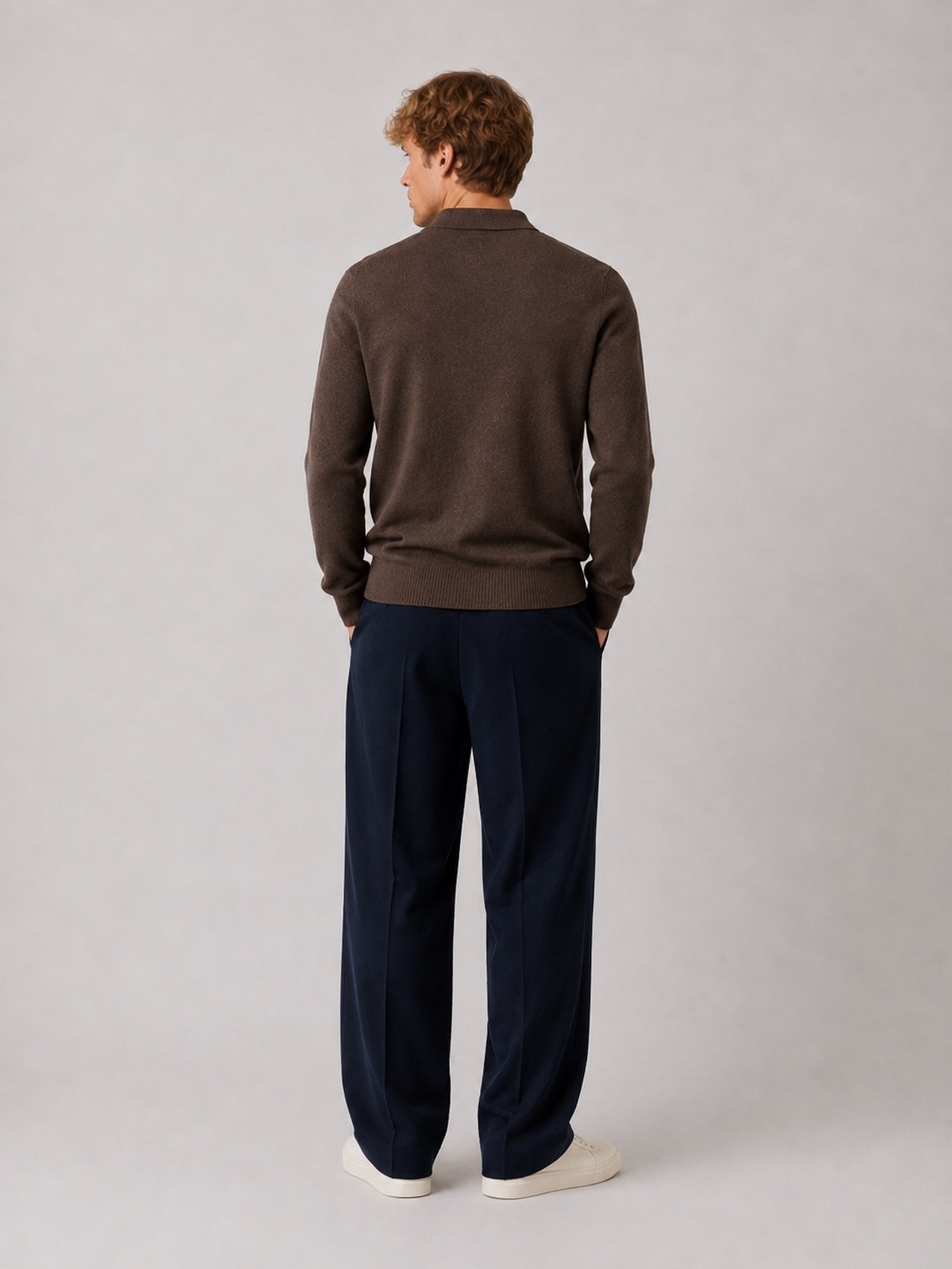 Clean Cut Copenhagen Merino Polo Knit Brown melange