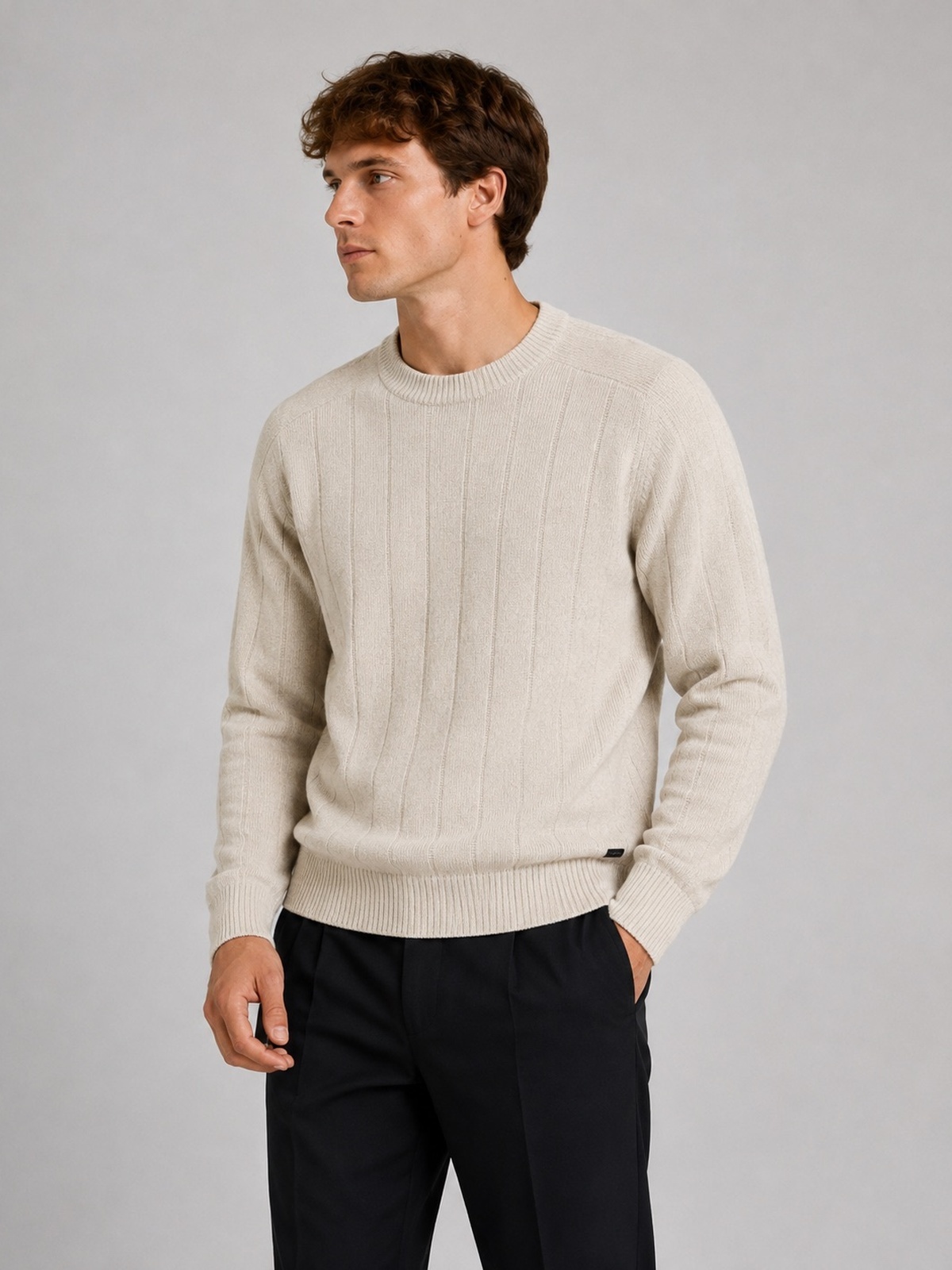 Clean Cut Copenhagen Bertil Cashmere Knit Ecru melange