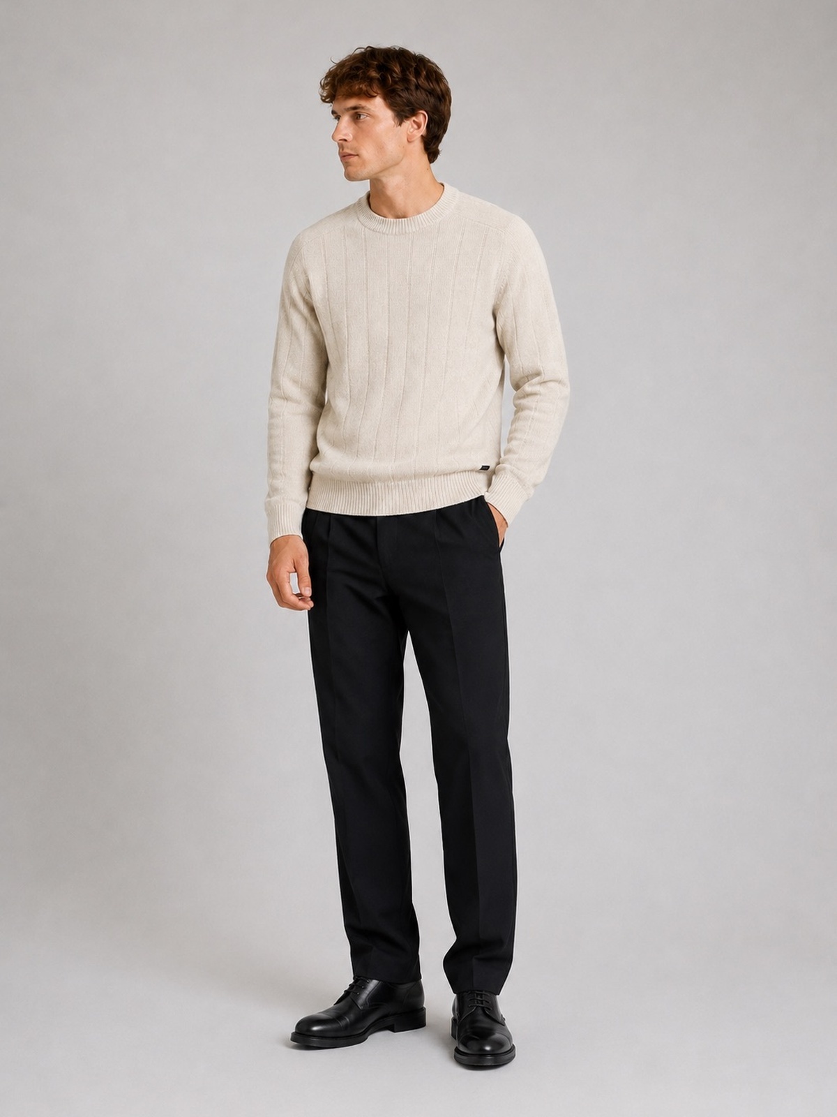 Clean Cut Copenhagen Bertil Cashmere Knit Ecru melange