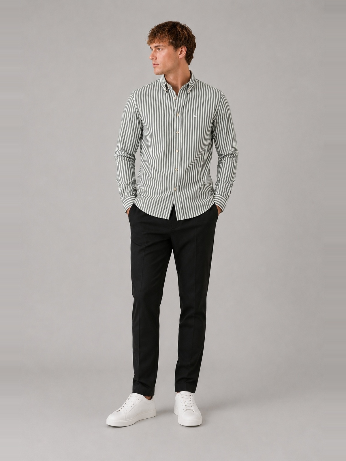Clean Cut Copenhagen Oxford Big Striped Shirt Green