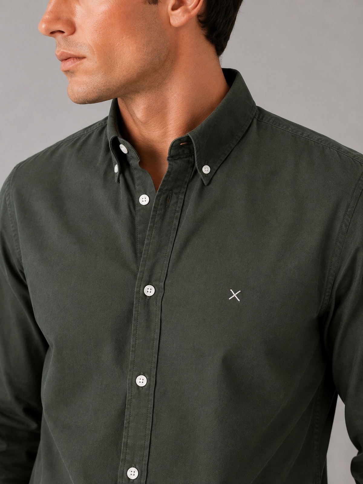 Clean Cut Copenhagen Oxford Shirt Dark forest