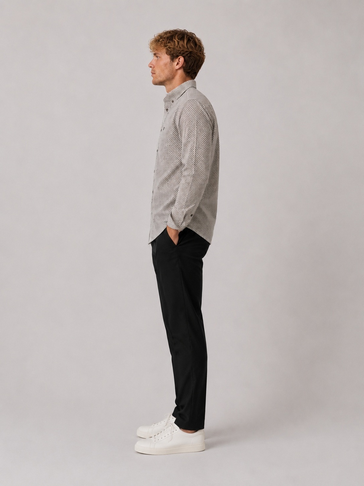 Clean Cut Copenhagen AOP Flannel Shirt Ecru/brown