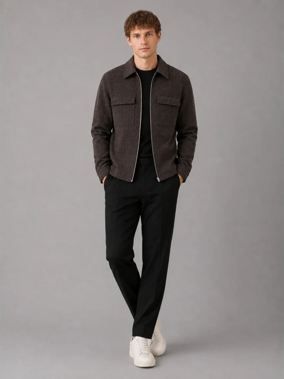 Clean Cut Copenhagen Sigurd Structured Jacket Dark Brown