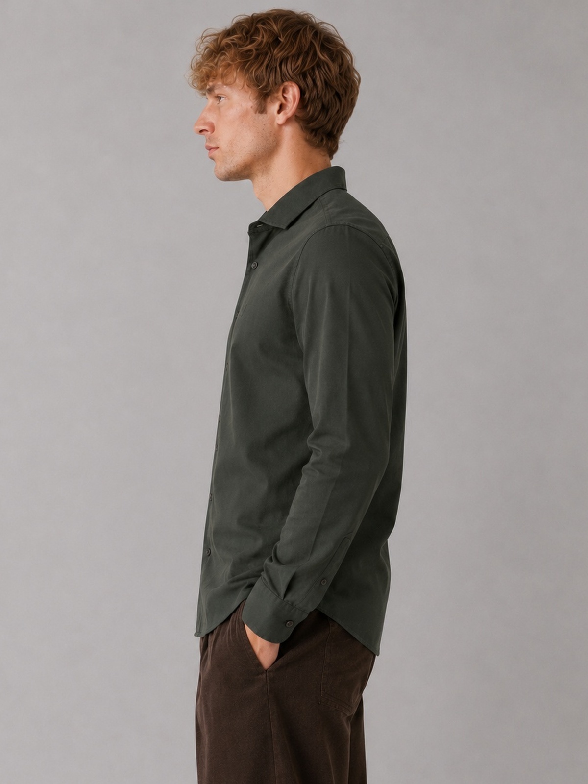 Clean Cut Copenhagen Emil Stretch Shirt Dark forest