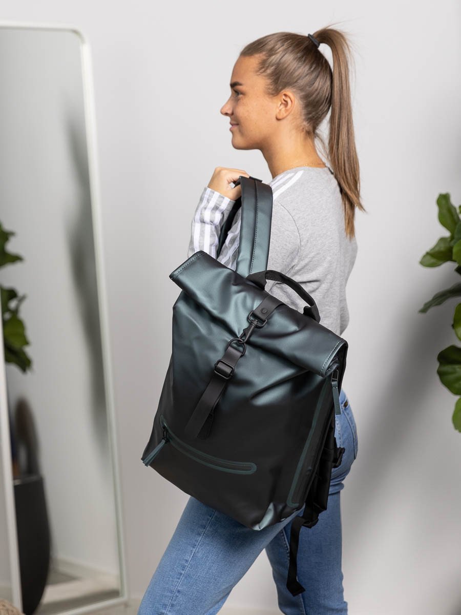 Rains Rolltop Rucksack Silver Pine