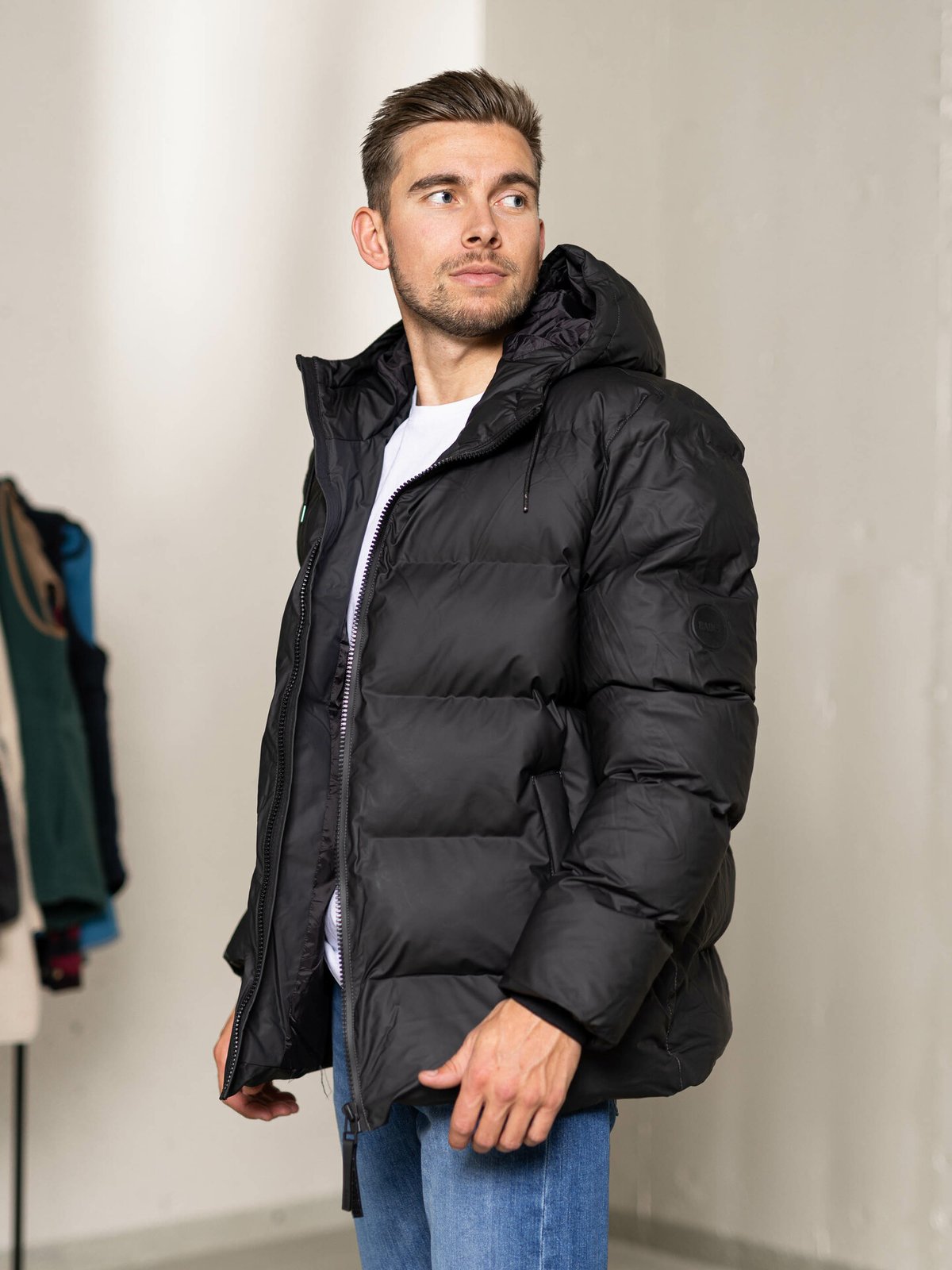 Rains Puffer Jacket Black