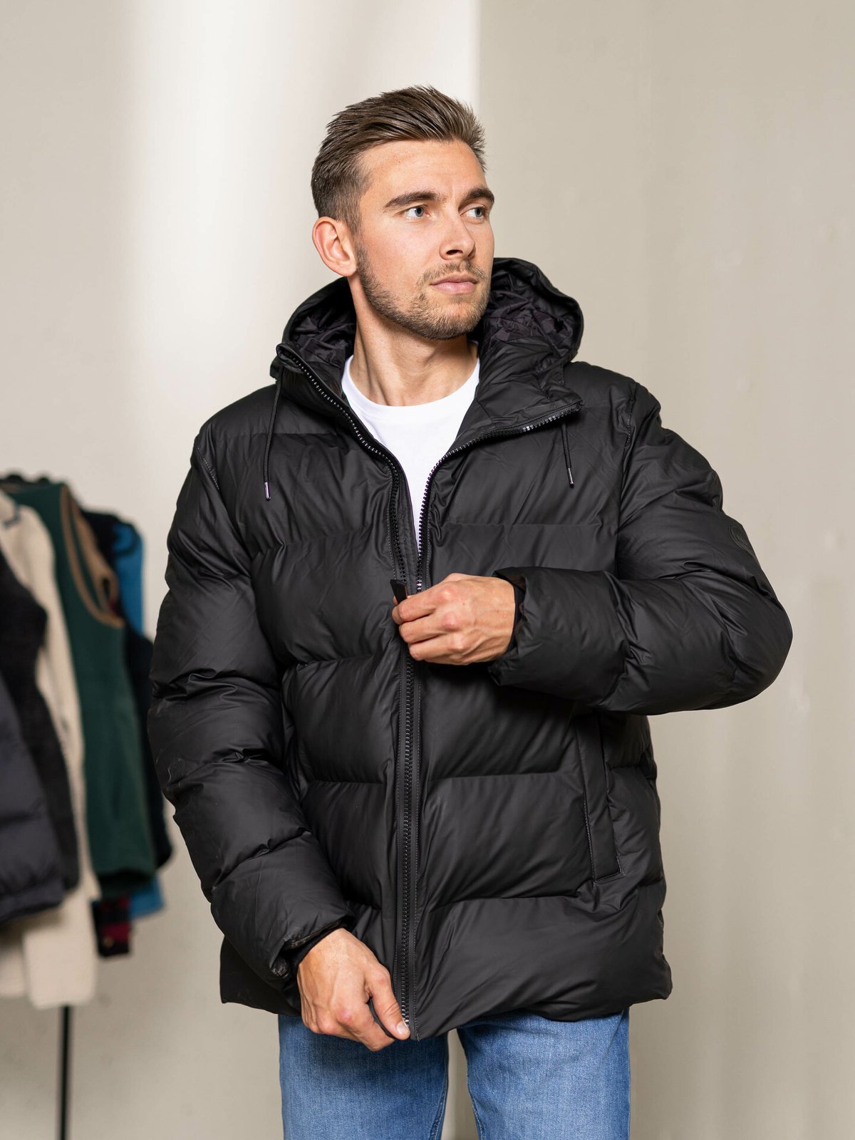 Rains Puffer Jacket Black