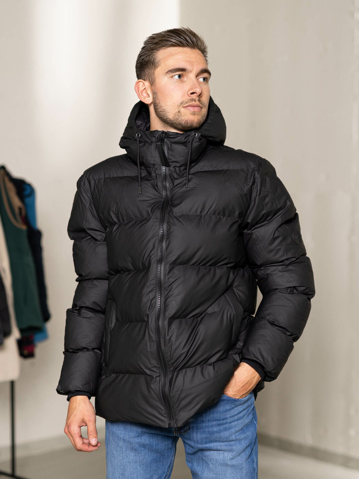 Rains Puffer Jacket Black
