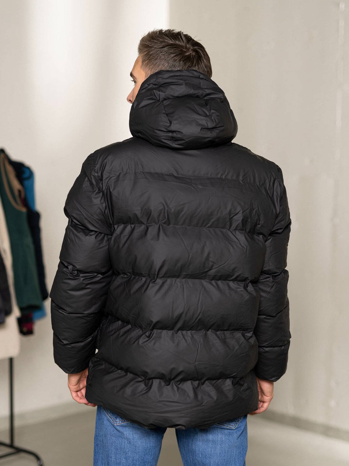 Rains Puffer Jacket Black