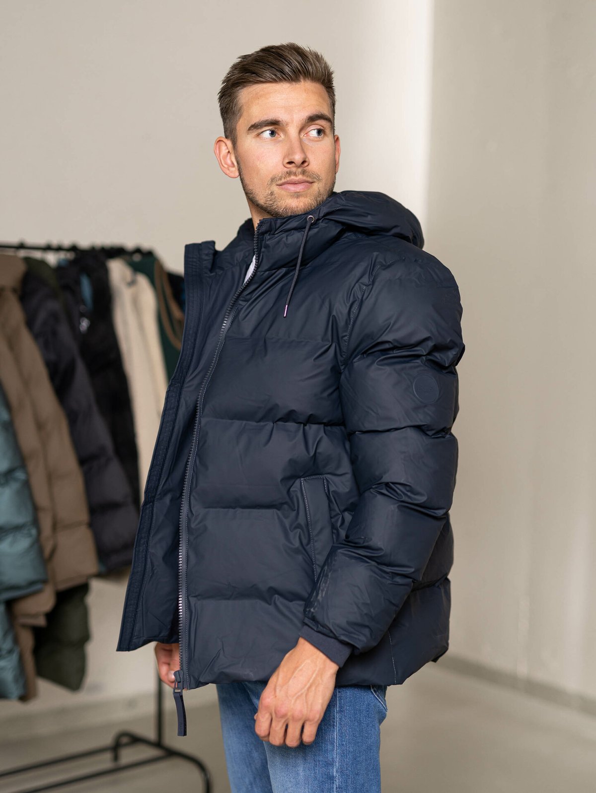 Rains Puffer Jacket Navy