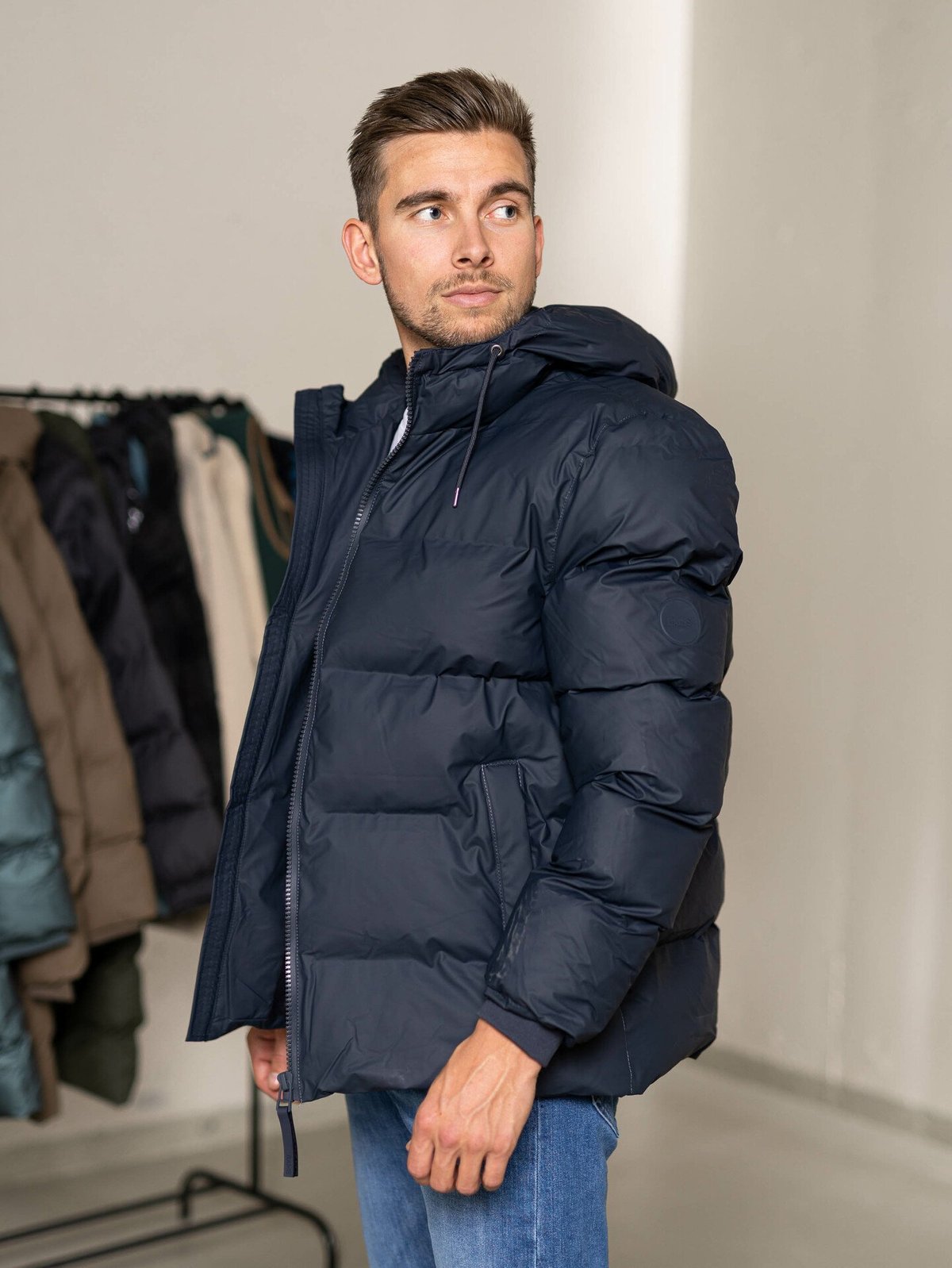 Rains Puffer Jacket Navy