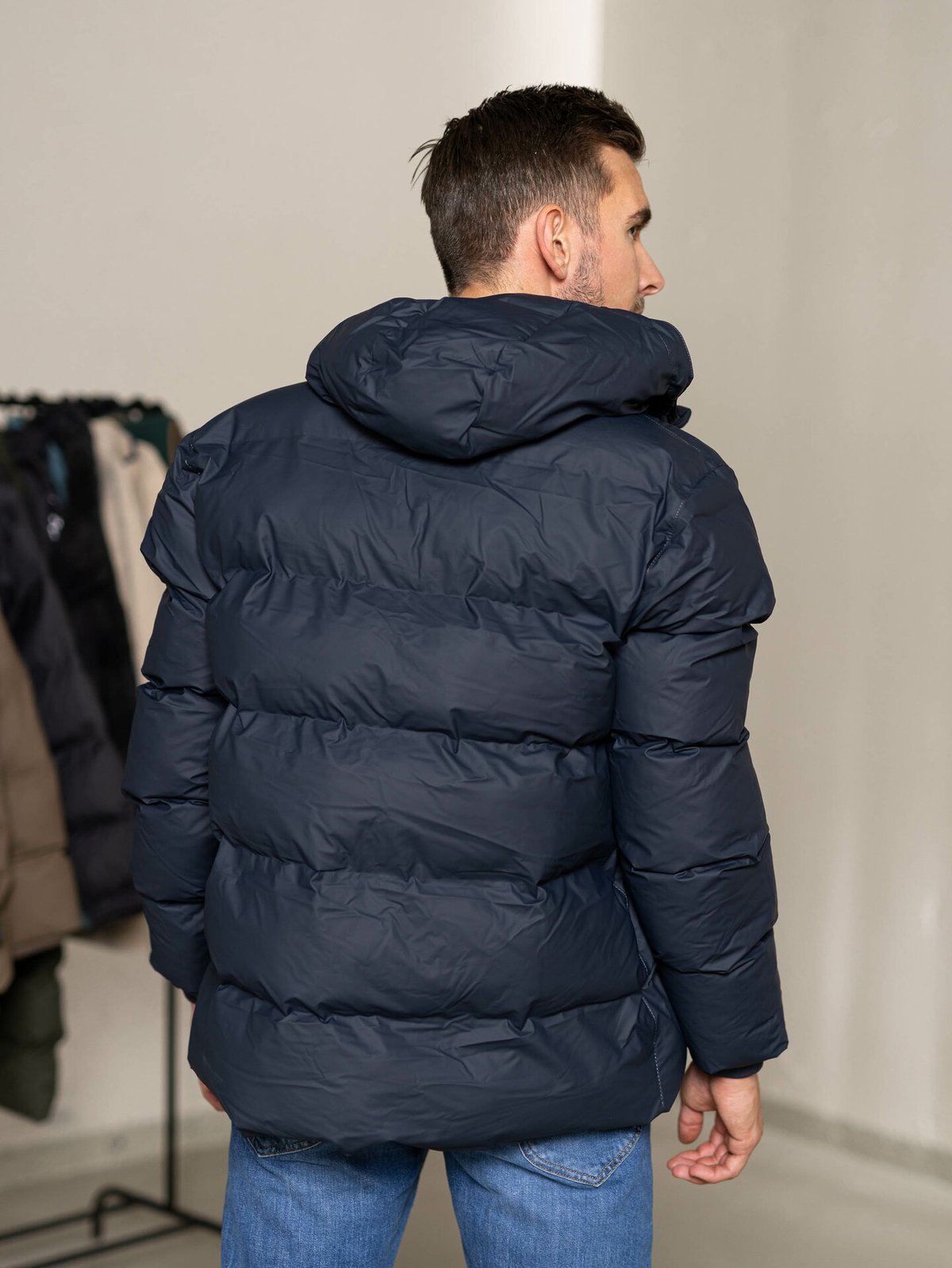 Rains Puffer Jacket Navy