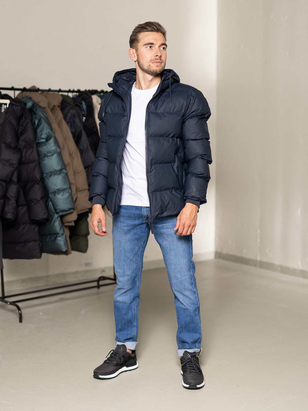 Rains Puffer Jacket Navy