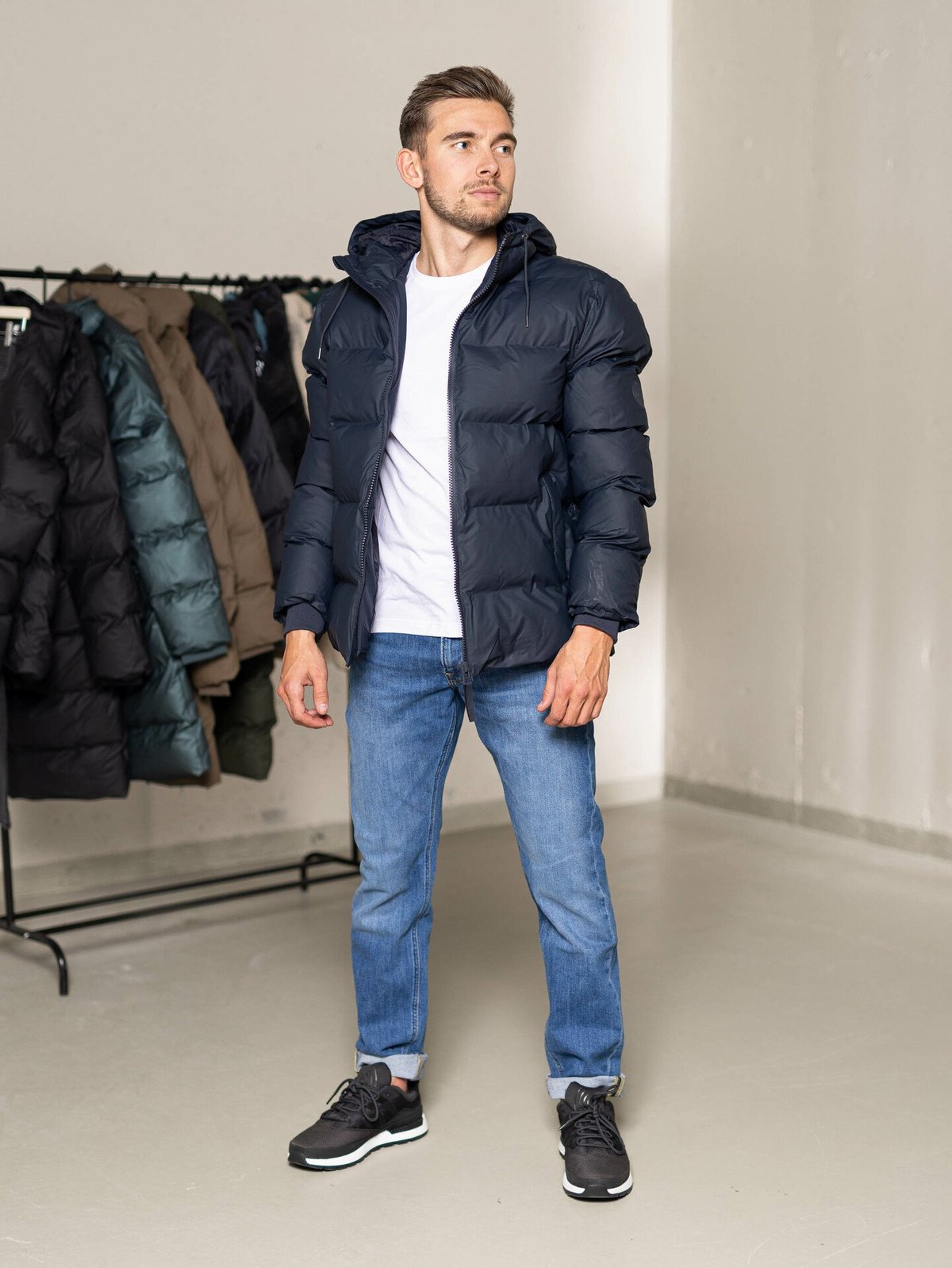 Rains Puffer Jacket Navy