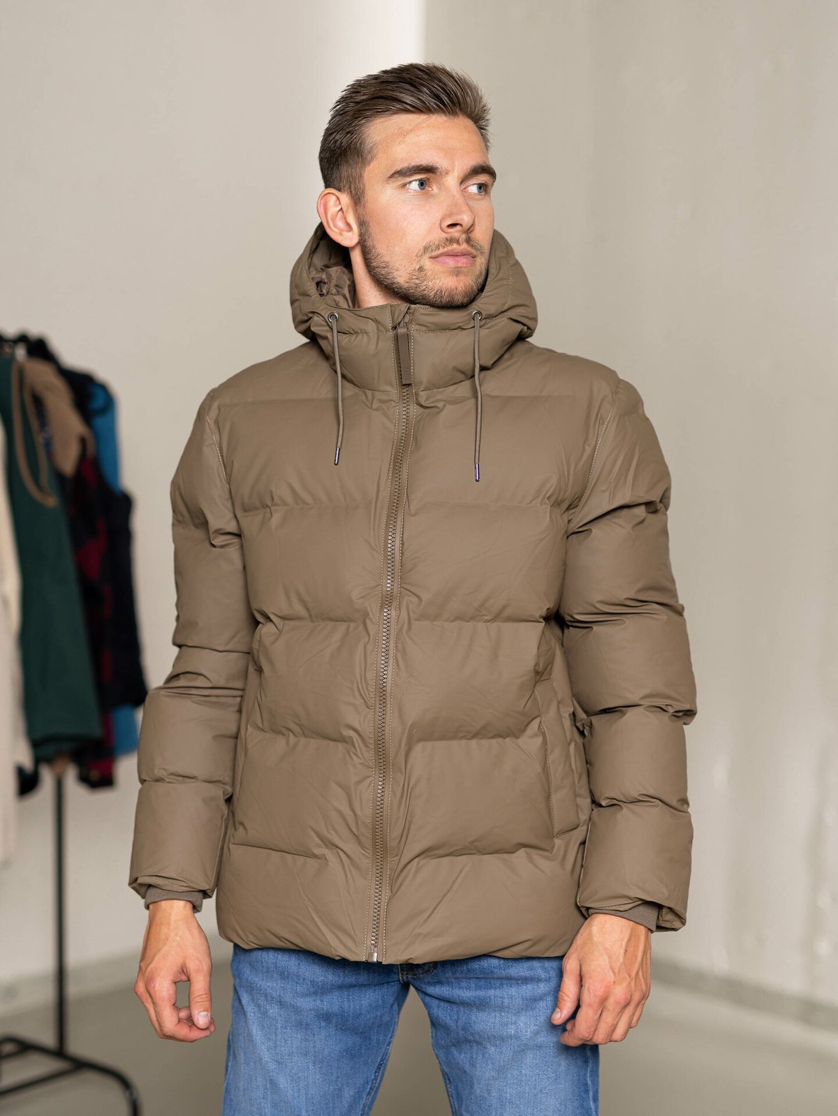 Rains Puffer Jacket Wood