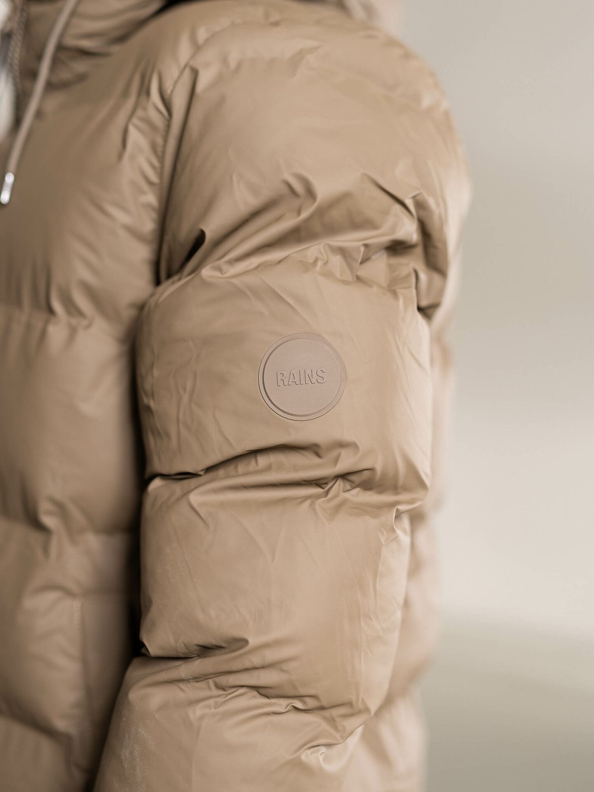 Rains Long Puffer Jacket Brun