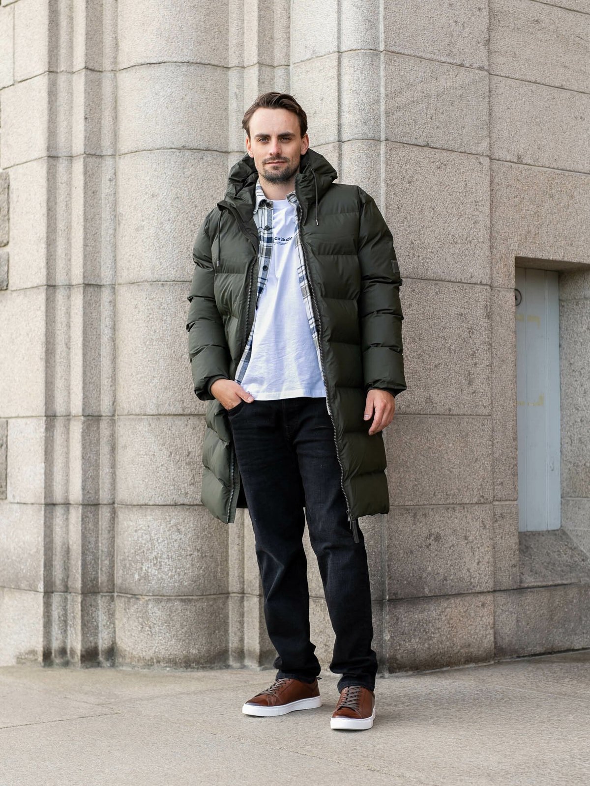 Rains Alta Longer Puffer Jacket Green