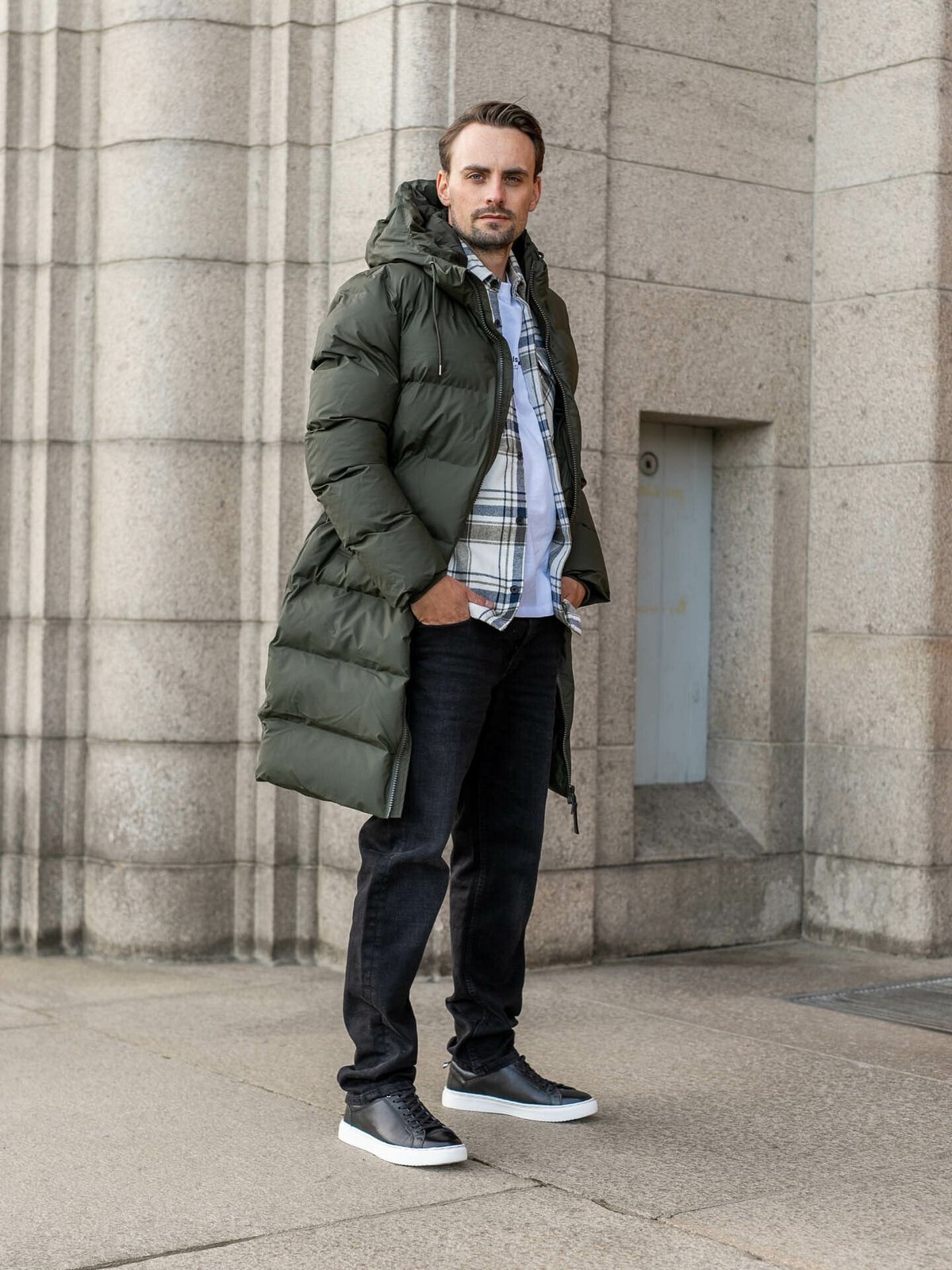 Rains Alta Longer Puffer Jacket Green