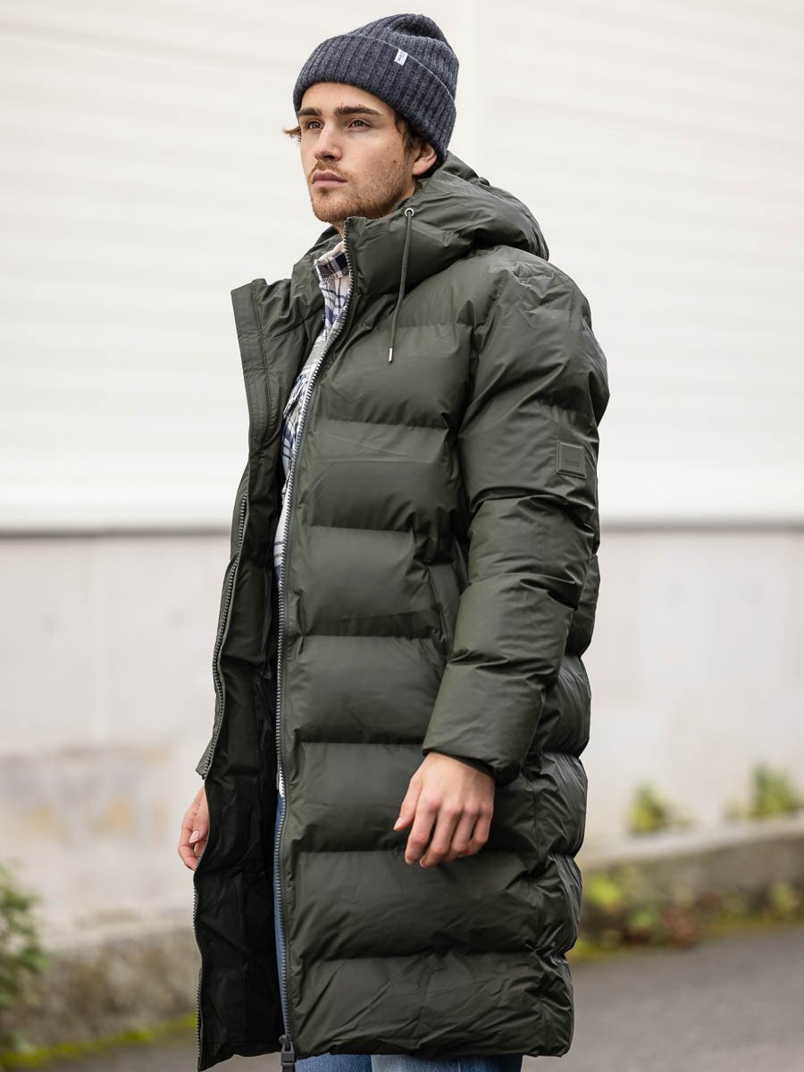 Rains Alta Longer Puffer Jacket Green