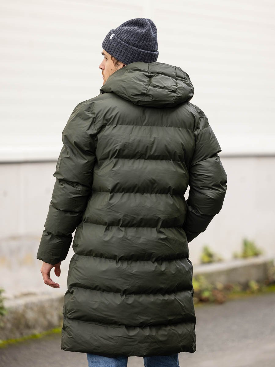 Rains Alta Longer Puffer Jacket Green