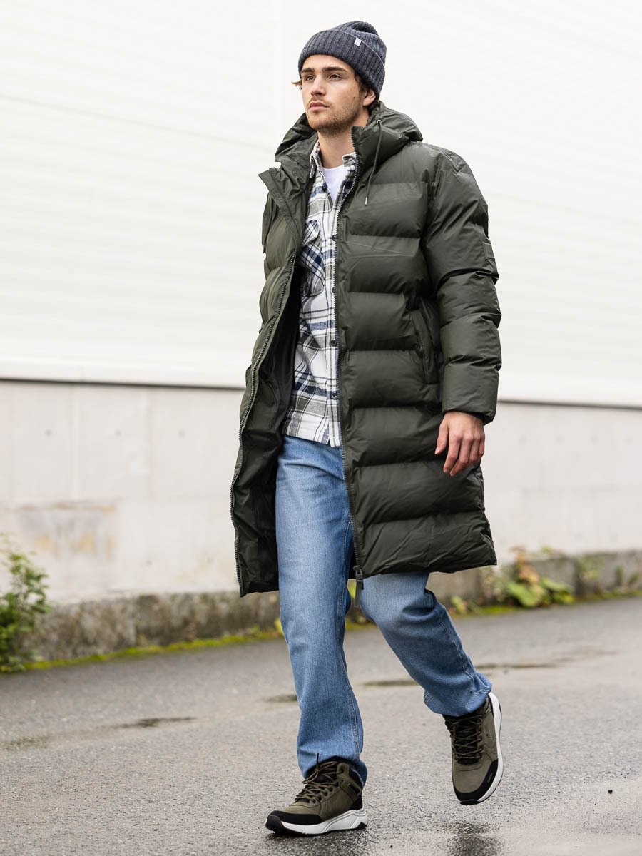 Rains Alta Longer Puffer Jacket Green