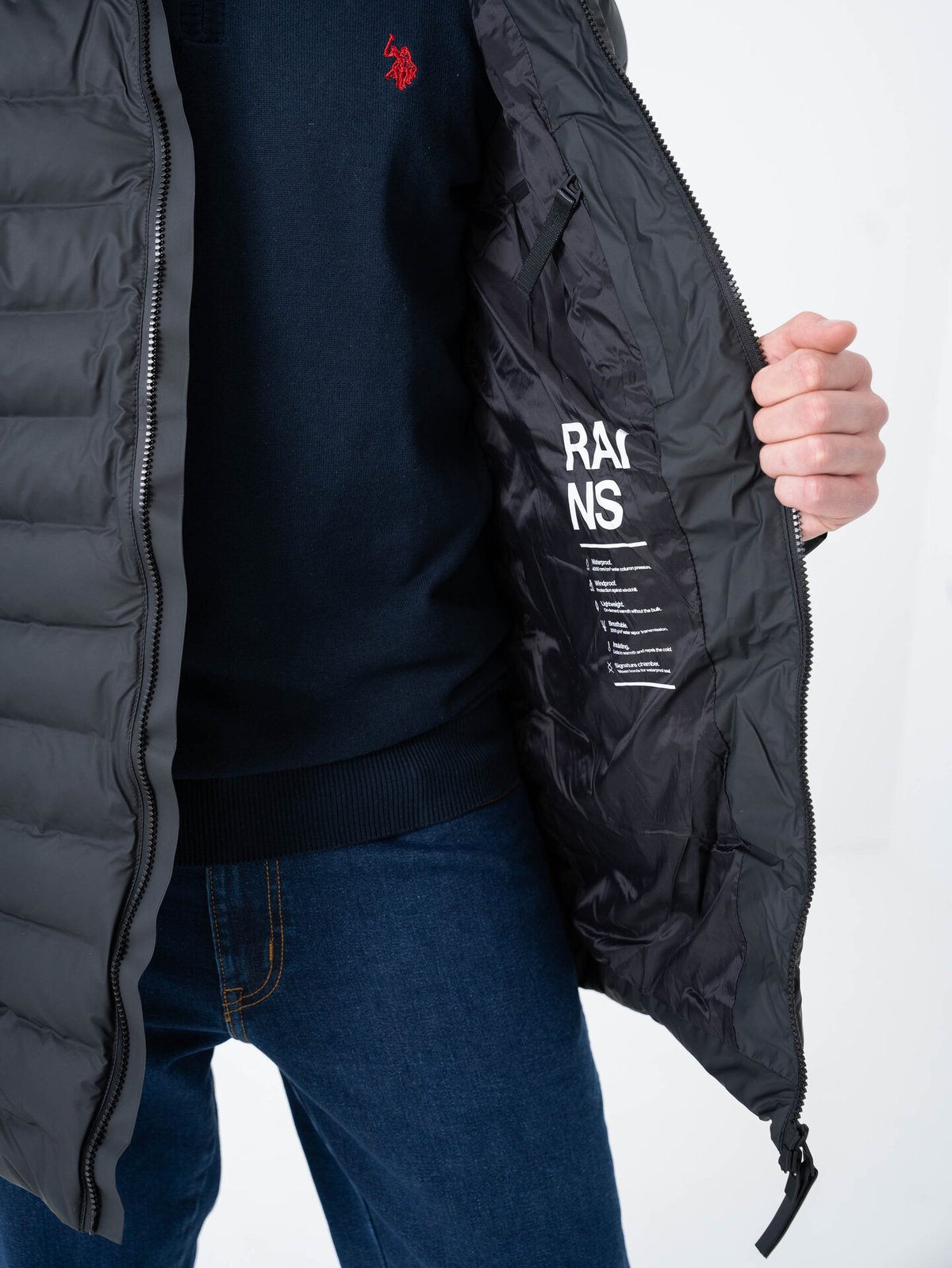 Rains Lohjal Long Puffer Jacket 01 Black