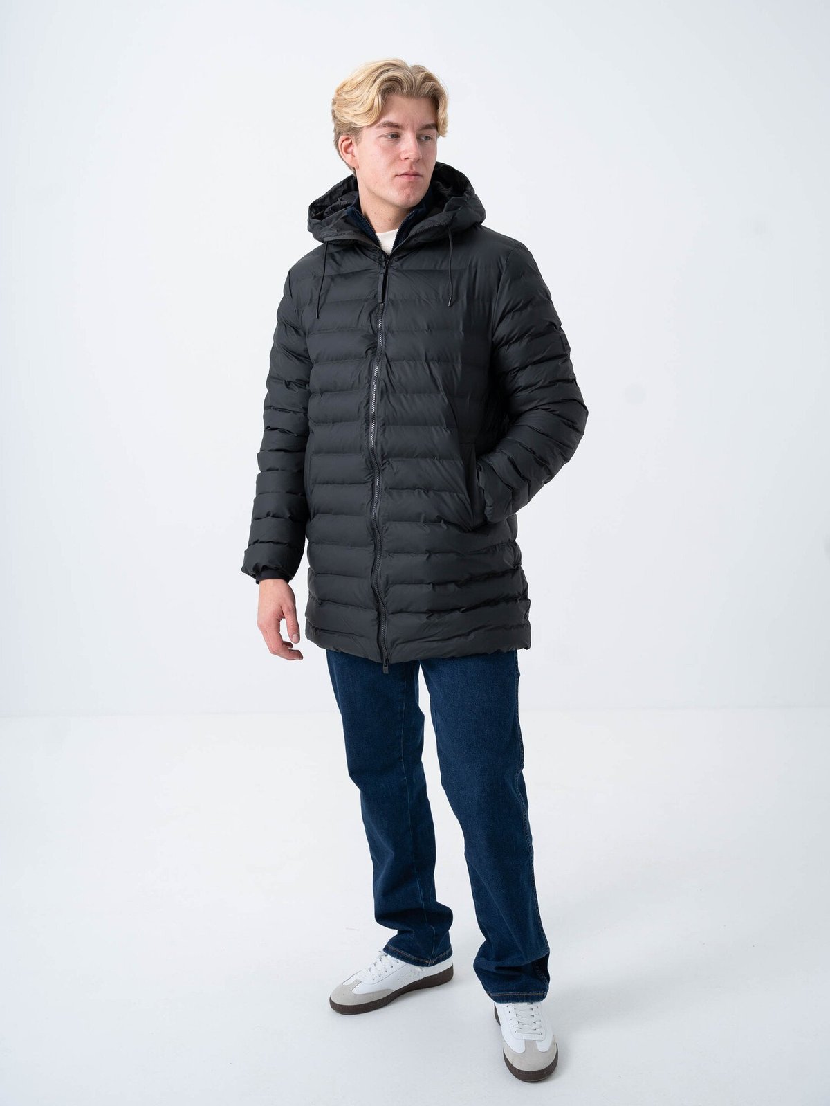 Rains Lohjal Long Puffer Jacket 01 Black
