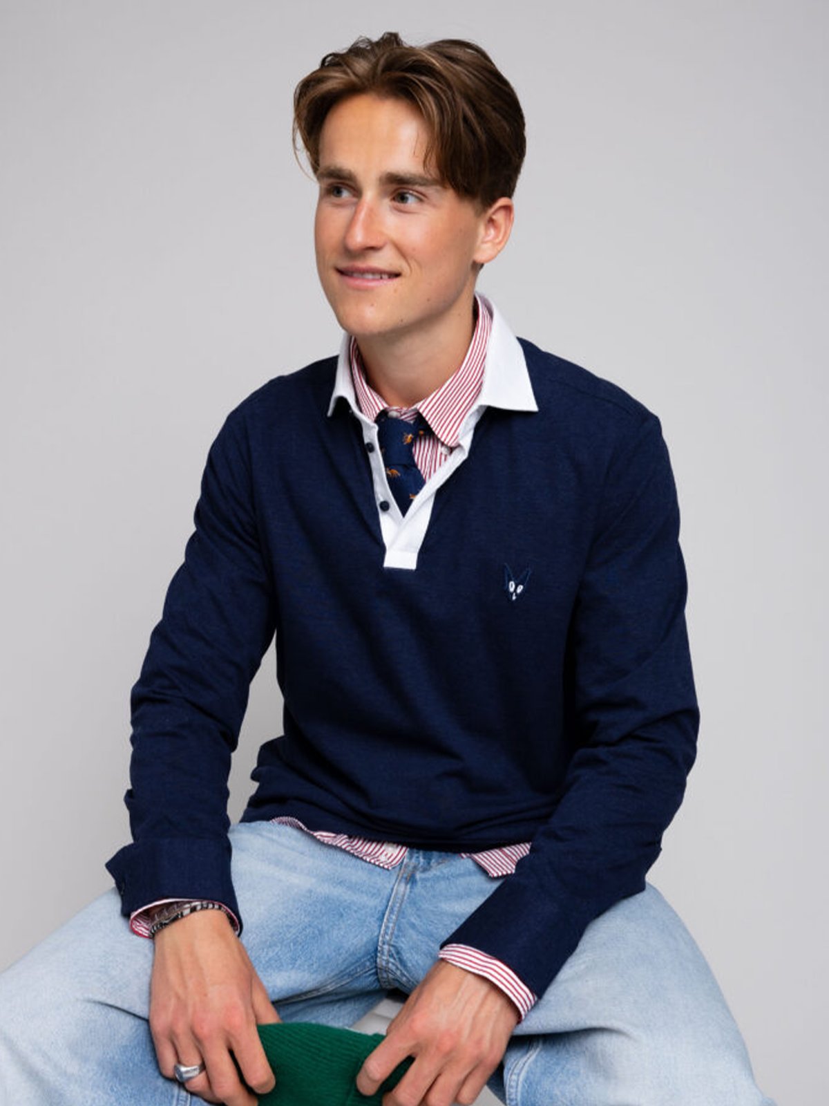 Rebeloup Adam Melange Knit Navy