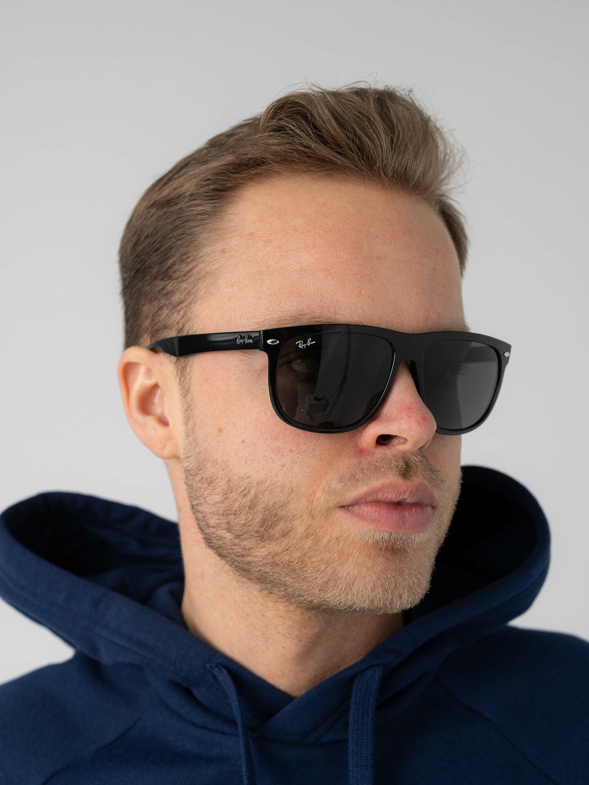 Ray-Ban Boyfriend Shiny Black / Grey Classic