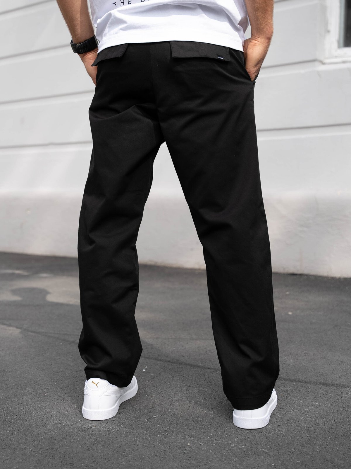 Solid Alann Cai Pants Black