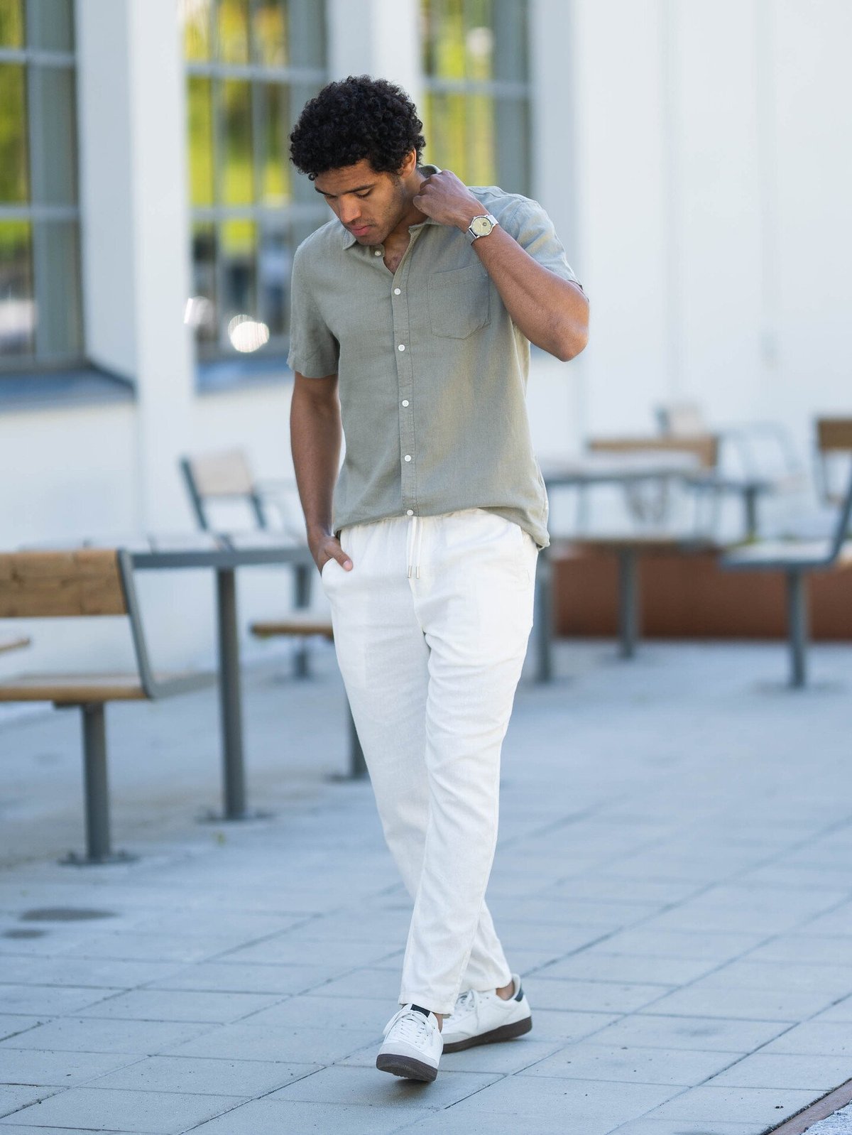 Solid Taiz Pants Off White