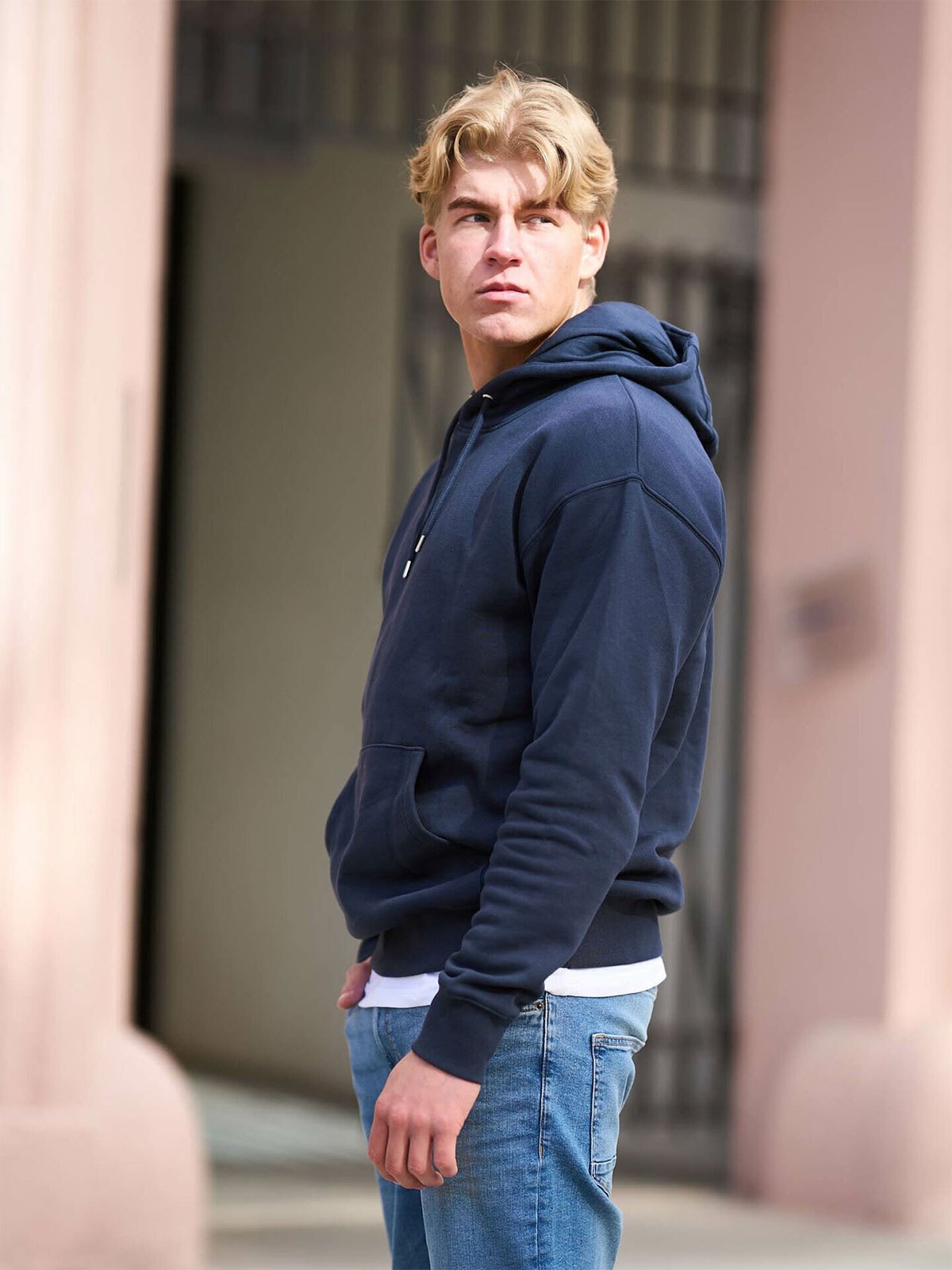 Solid Lenz Hood Sweatshirt Insignia Blue