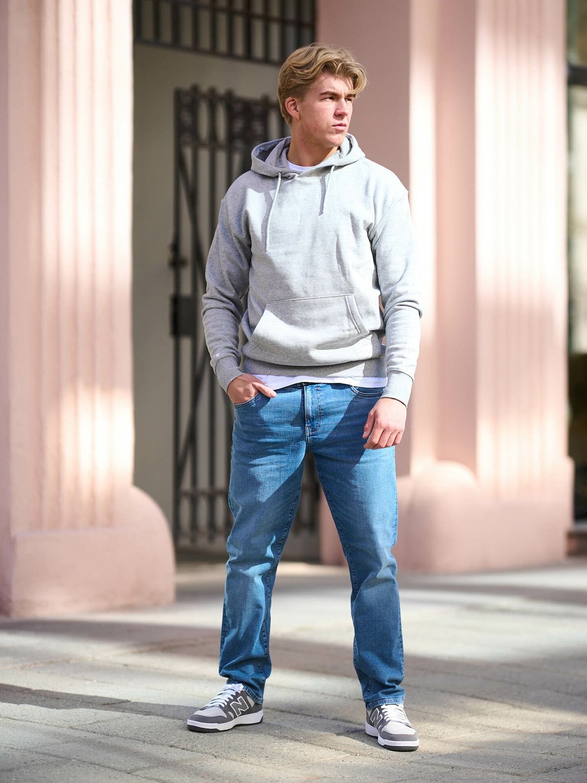 Solid Lenz Hood Sweatshirt Light Grey Melange