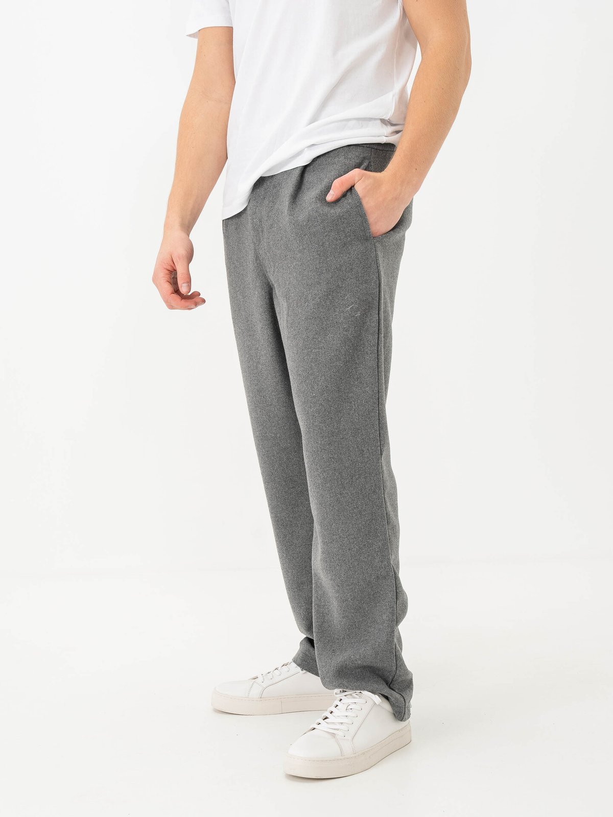 Solid Nels Liam Elas. Pants 1802011 Medium Grey Melange