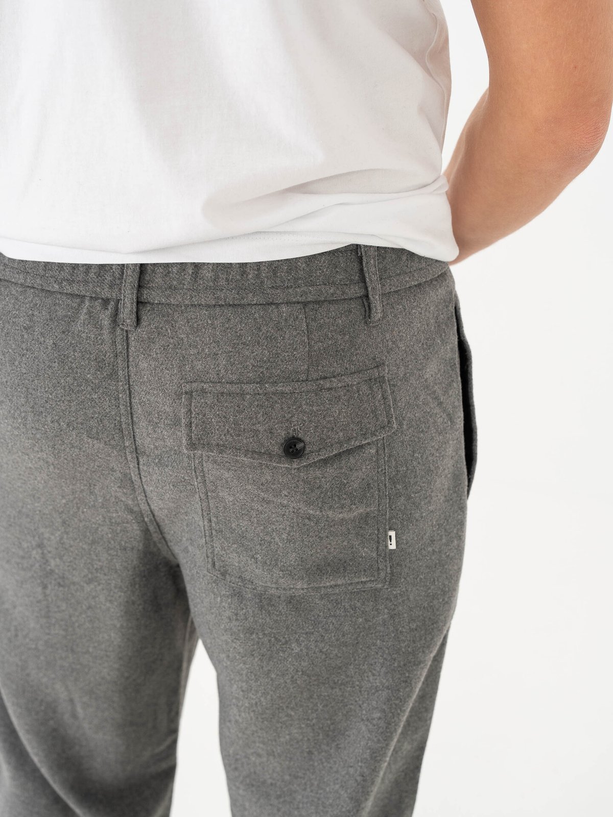 Solid Nels Liam Elas. Pants 1802011 Medium Grey Melange