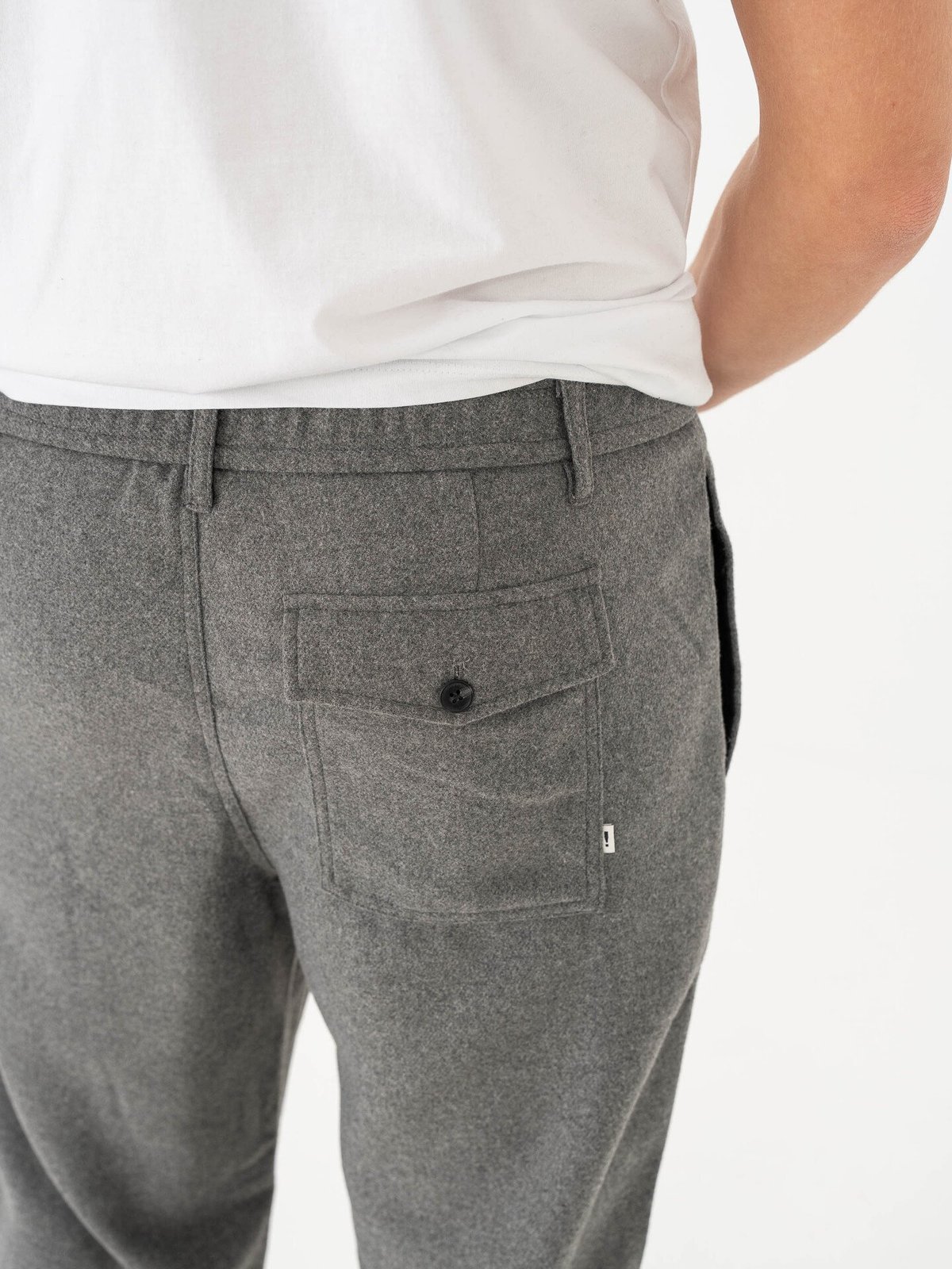 Solid Nels Liam Elas. Pants 1802011 Medium Grey Melange