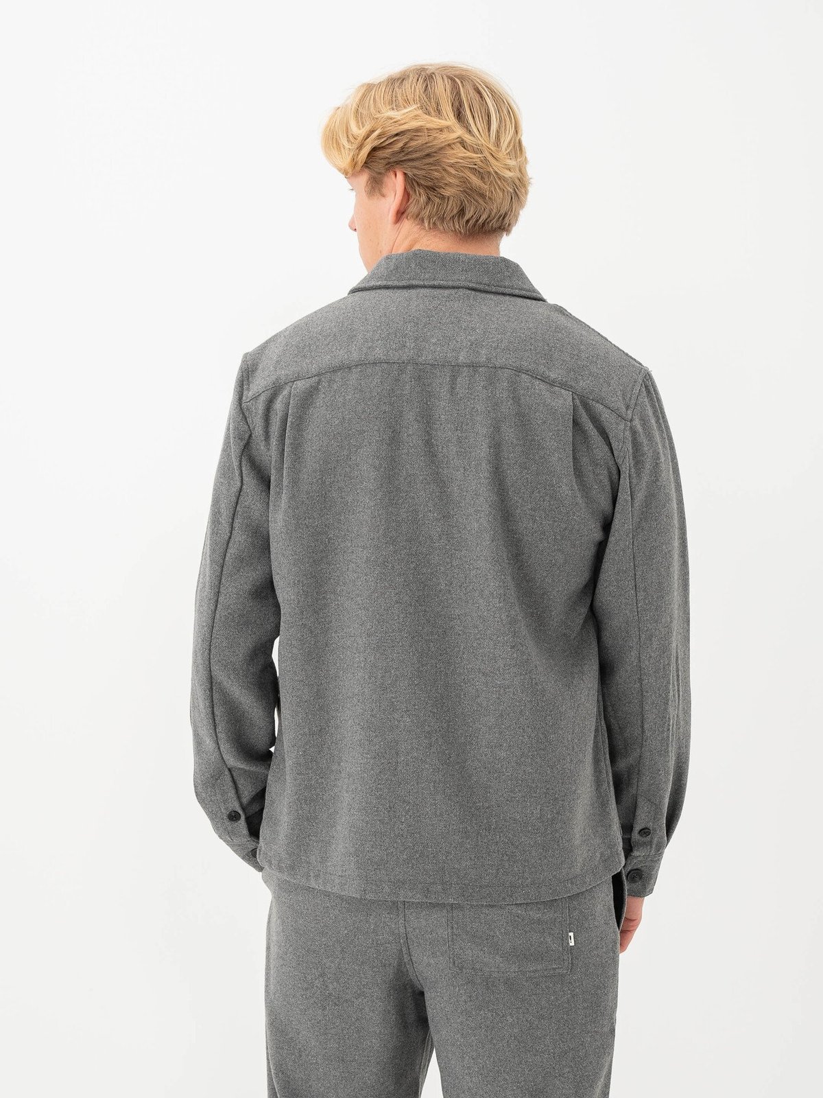 Solid Nels Overshirt Medium Grey Melange